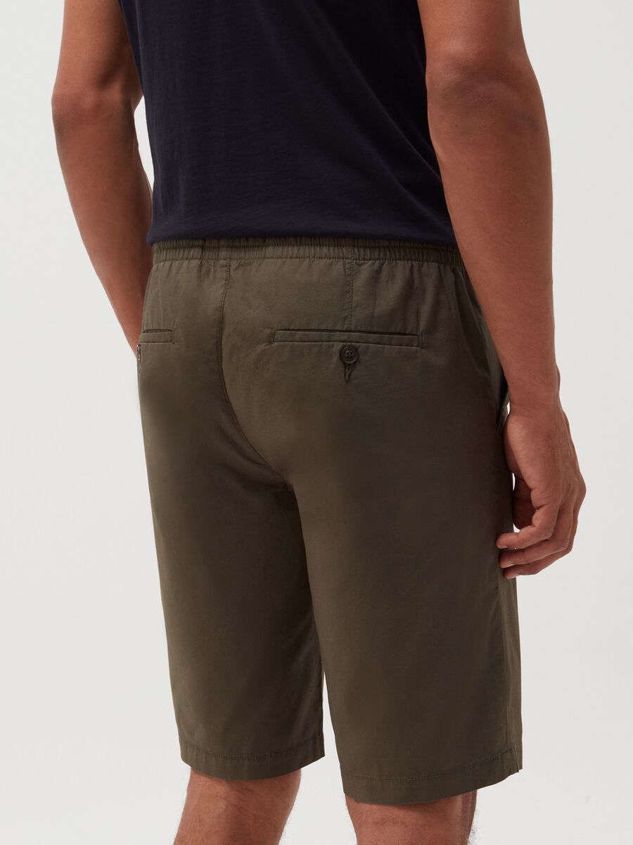 Chino Bermuda shorts in poplin with drawstring_2