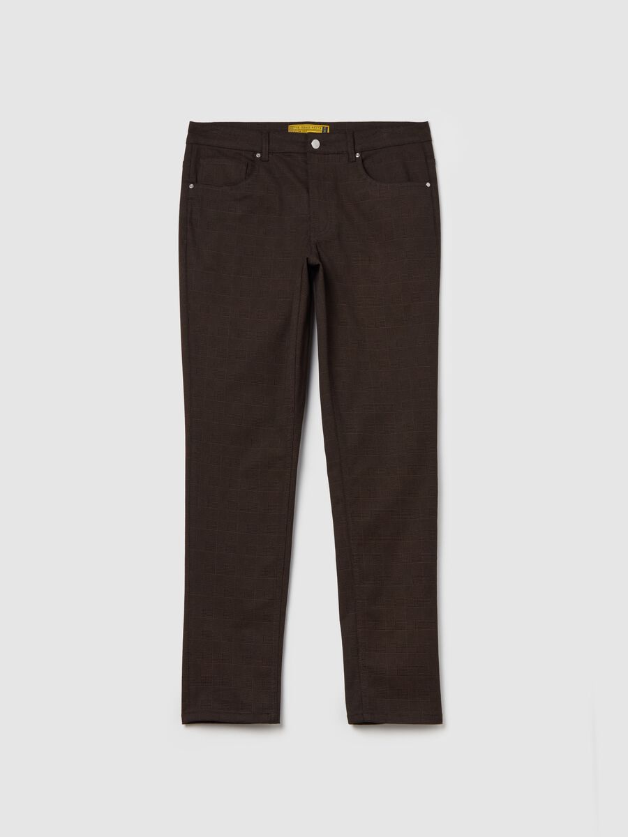 Five-pocket trousers in Prince of Wales fabric_4