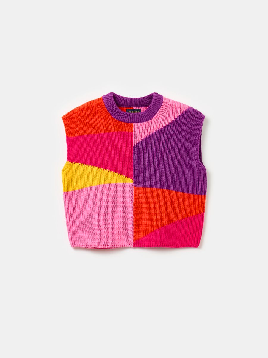 Colourblock cotton gilet_3