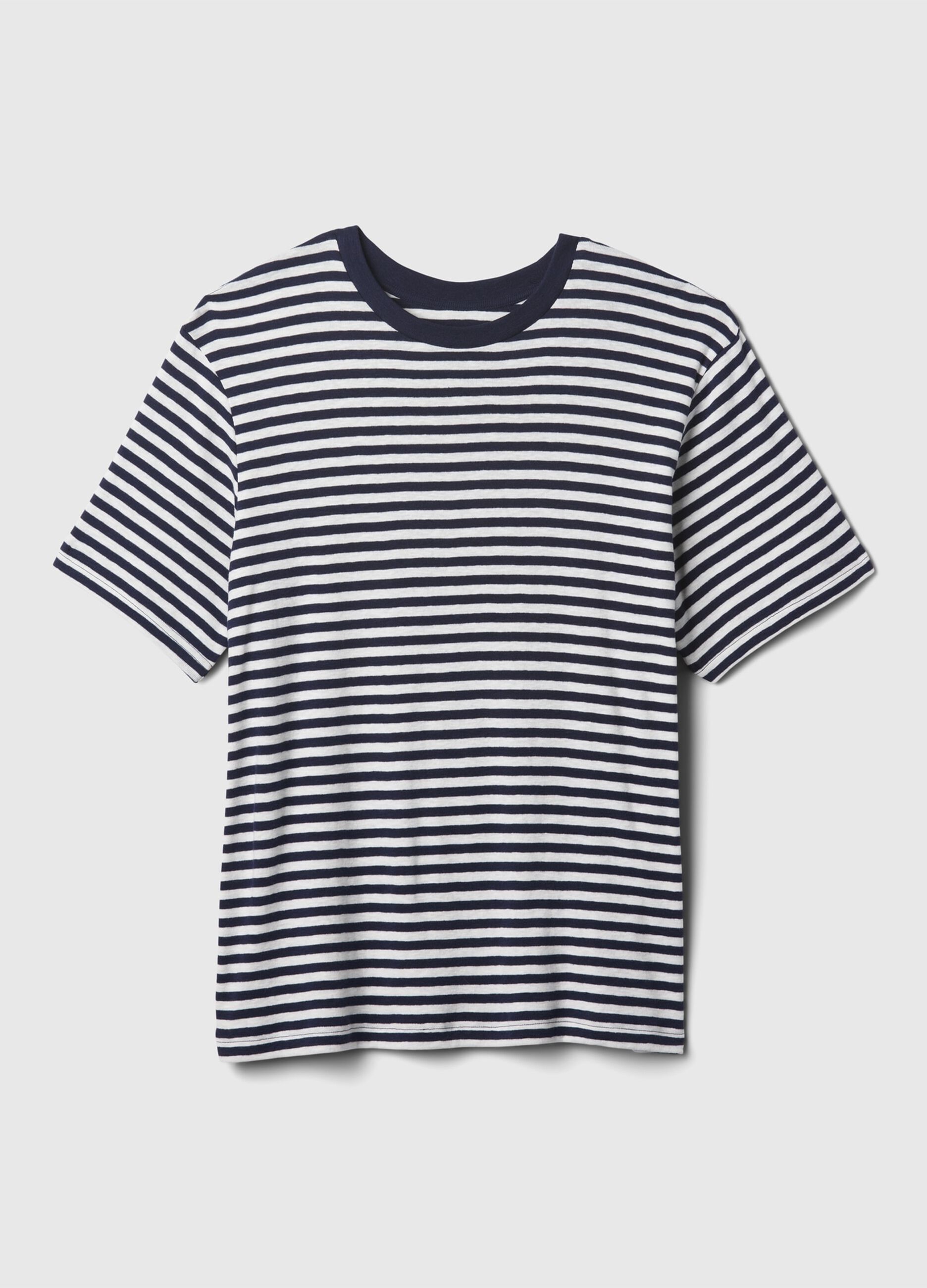 Striped T-shirt in slub jersey