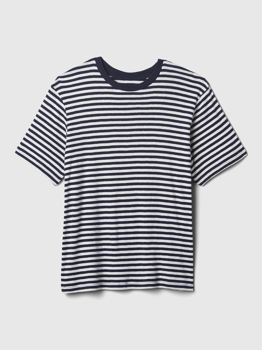 Striped T-shirt in slub jersey_1