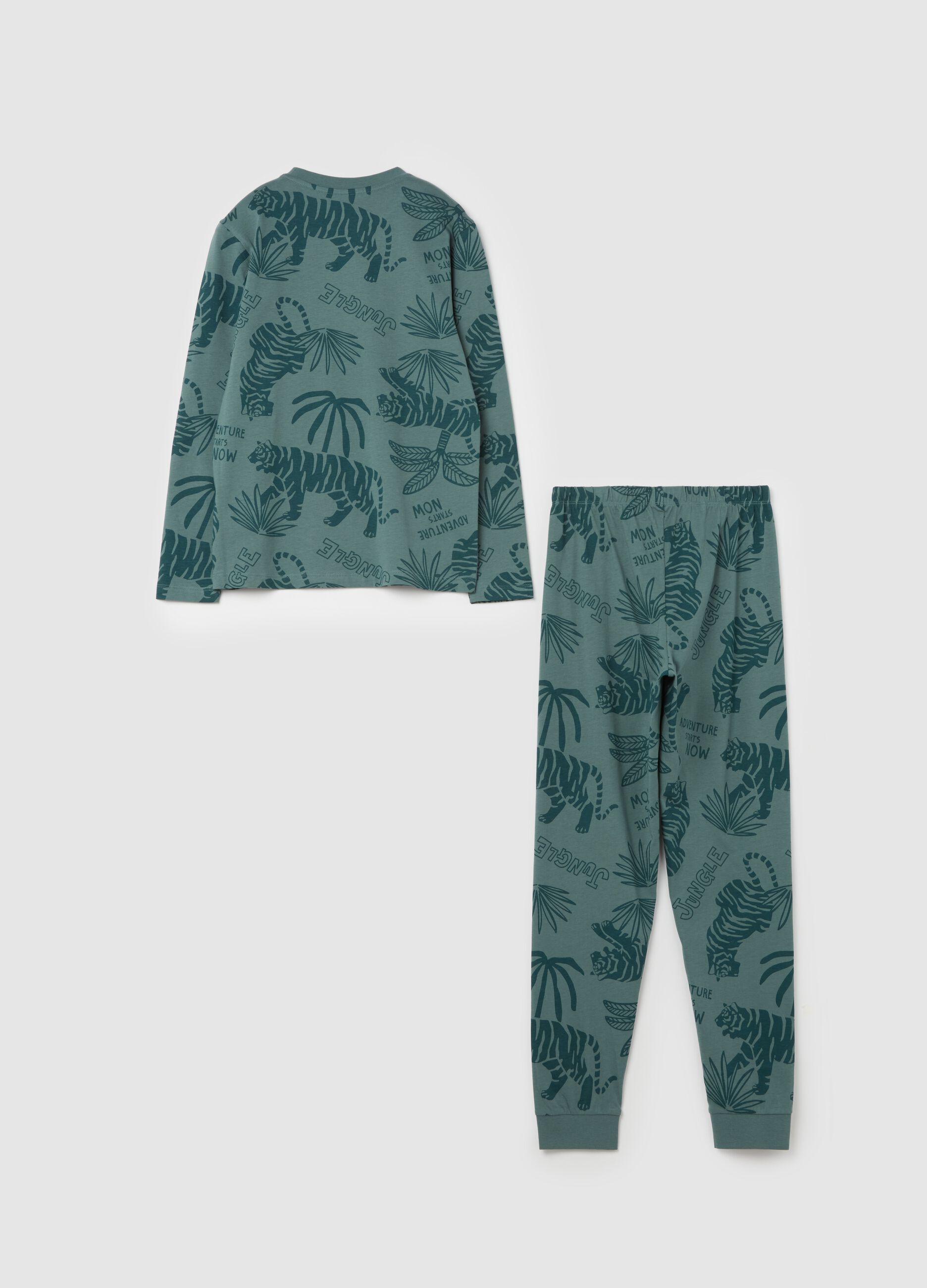 Organic cotton pyjamas with "Jungle” print