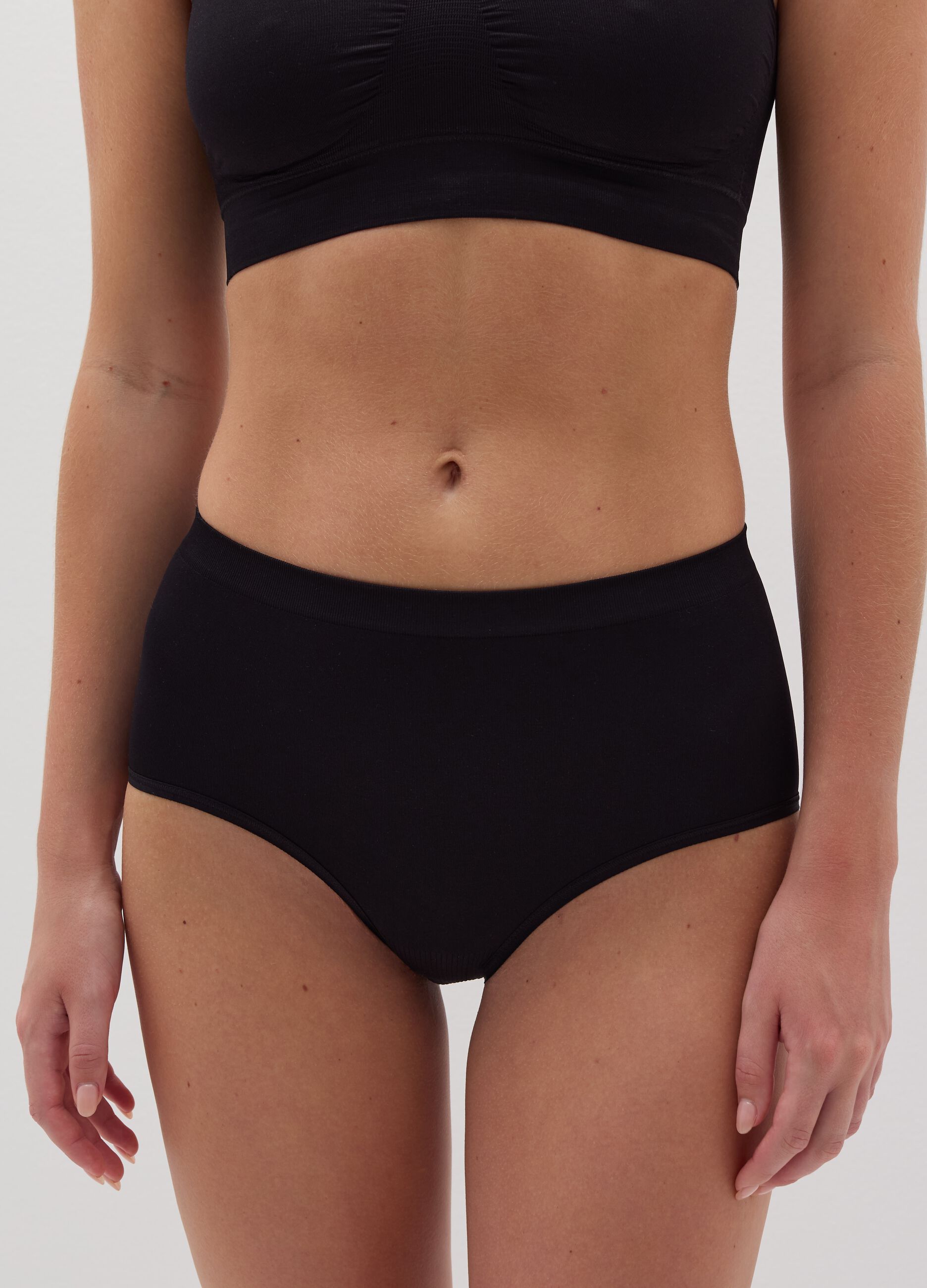 The One seamless briefs with high waist in microfibre