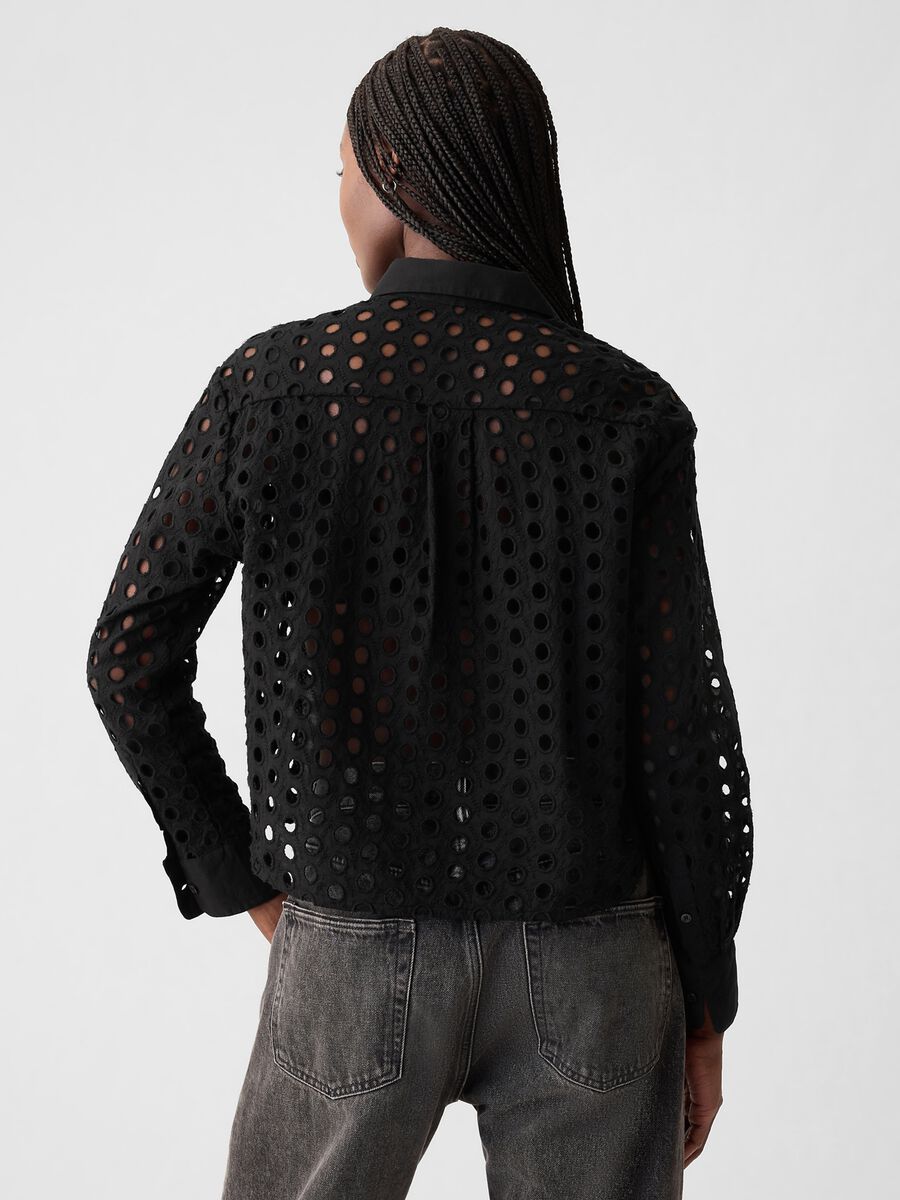 Cropped shirt with openwork details_3