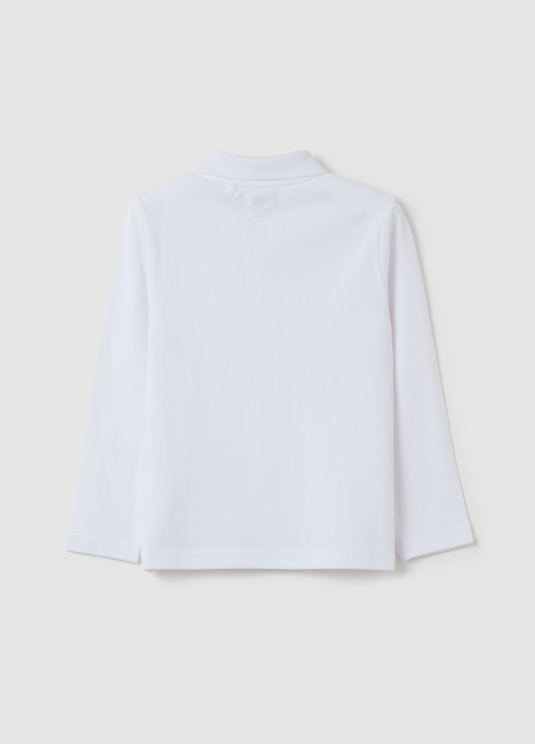 Long-sleeved polo shirt in organic cotton