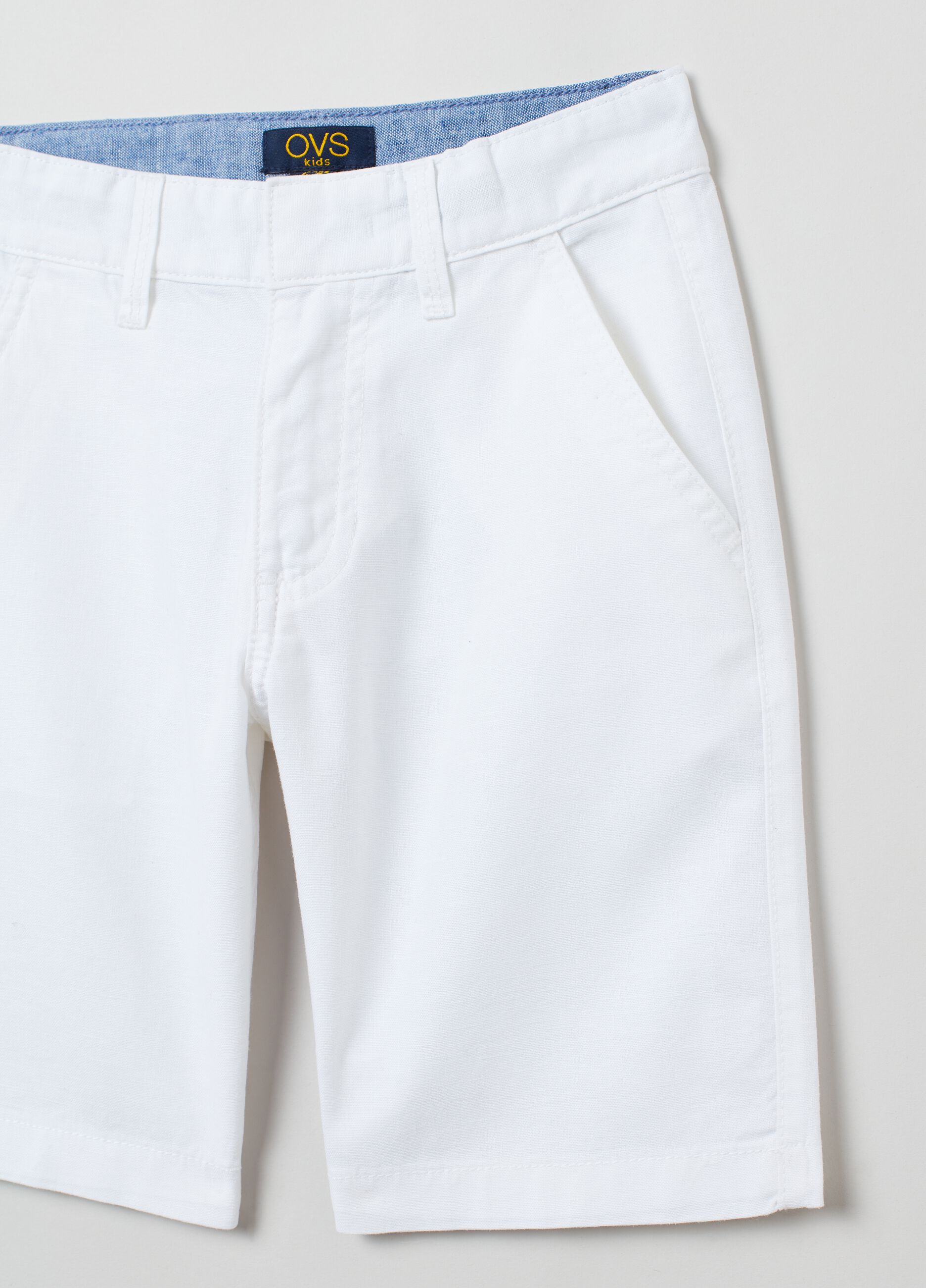 Bermuda shorts in linen and cotton