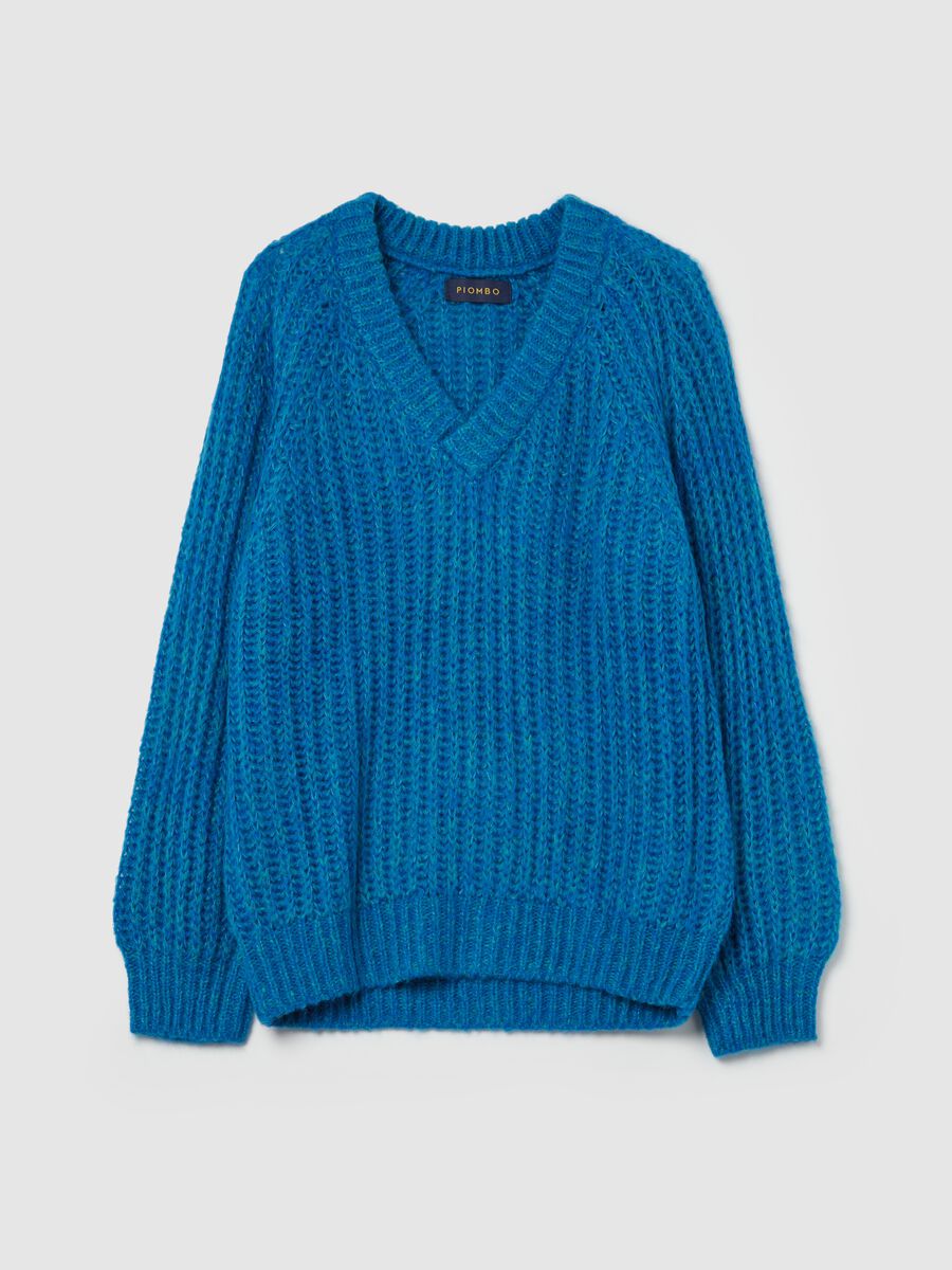 Ribbed pullover with V neck_0