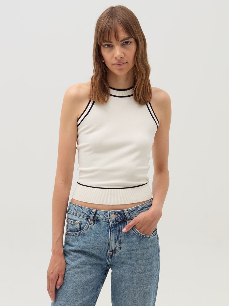 Tank top with contrasting edging_0