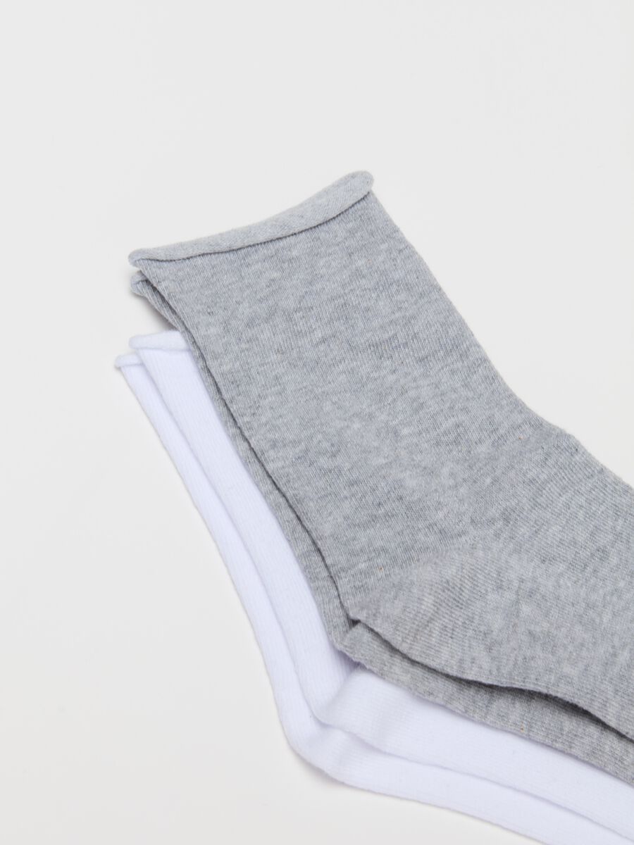 Two-pair pack short socks with rolled edging_1