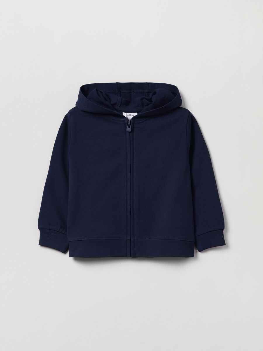 Cotton full-zip sweatshirt with hood_0