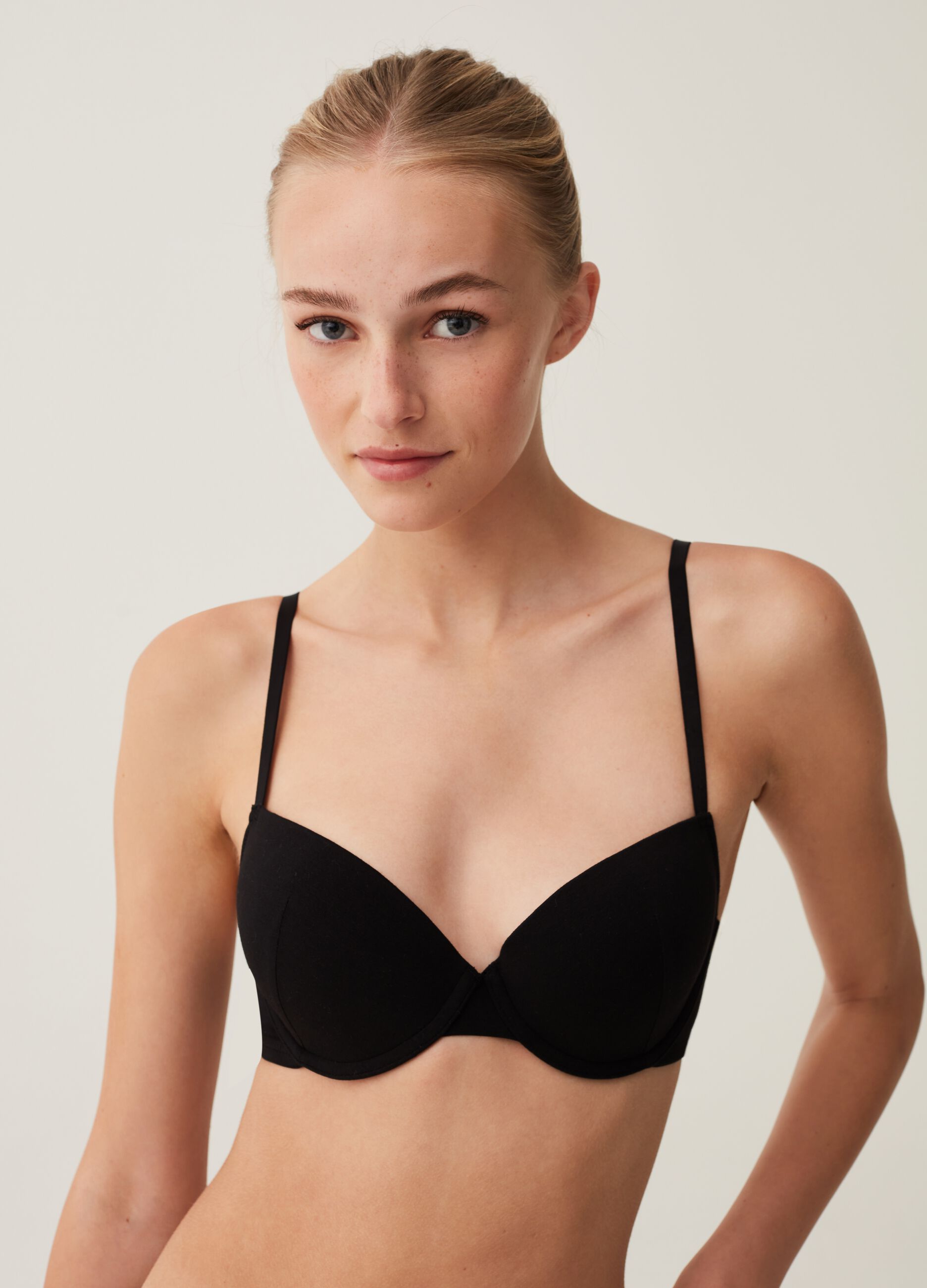 The Padded stretch cotton bra