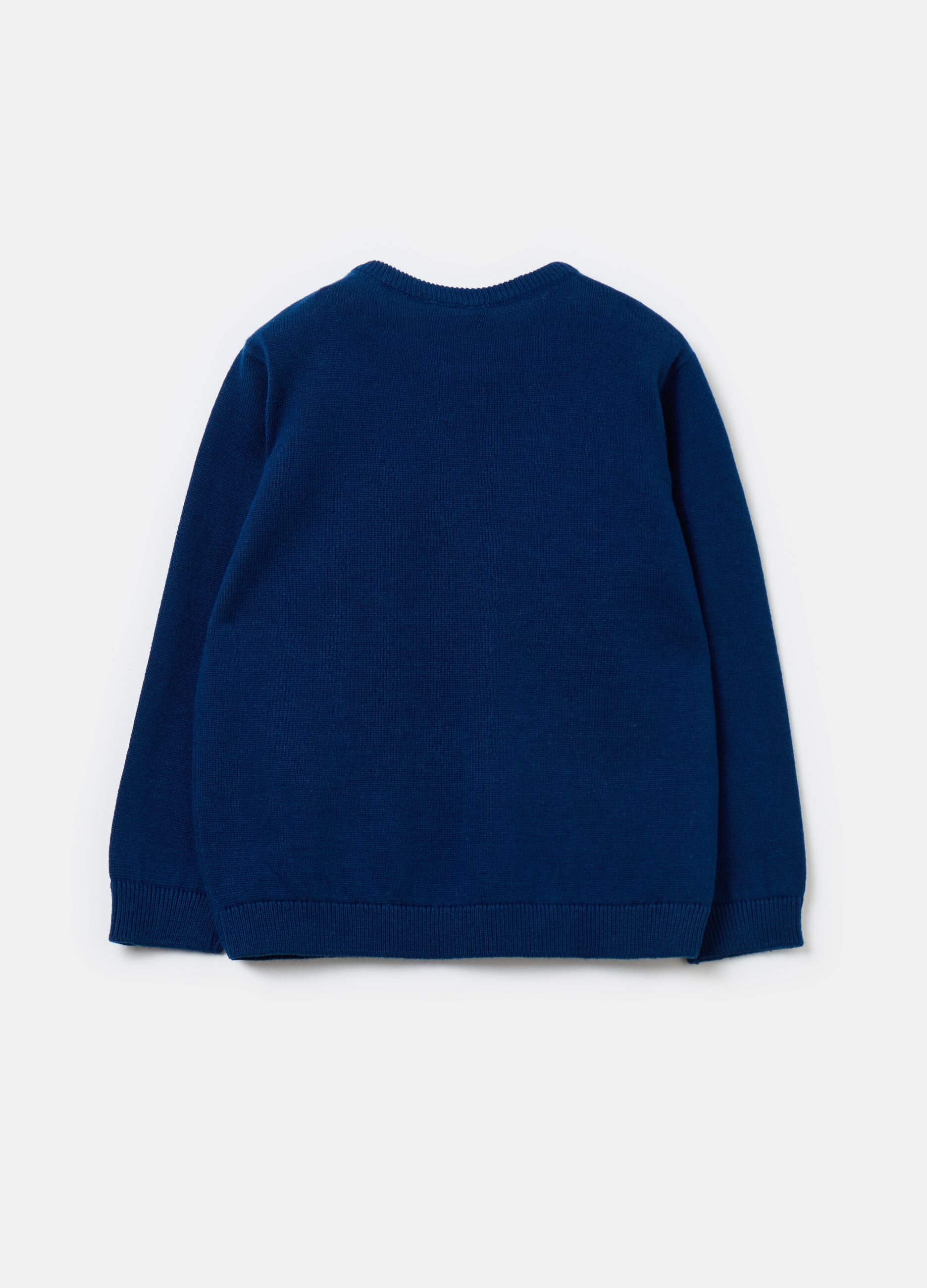 Solid colour 100% cotton knit pullover