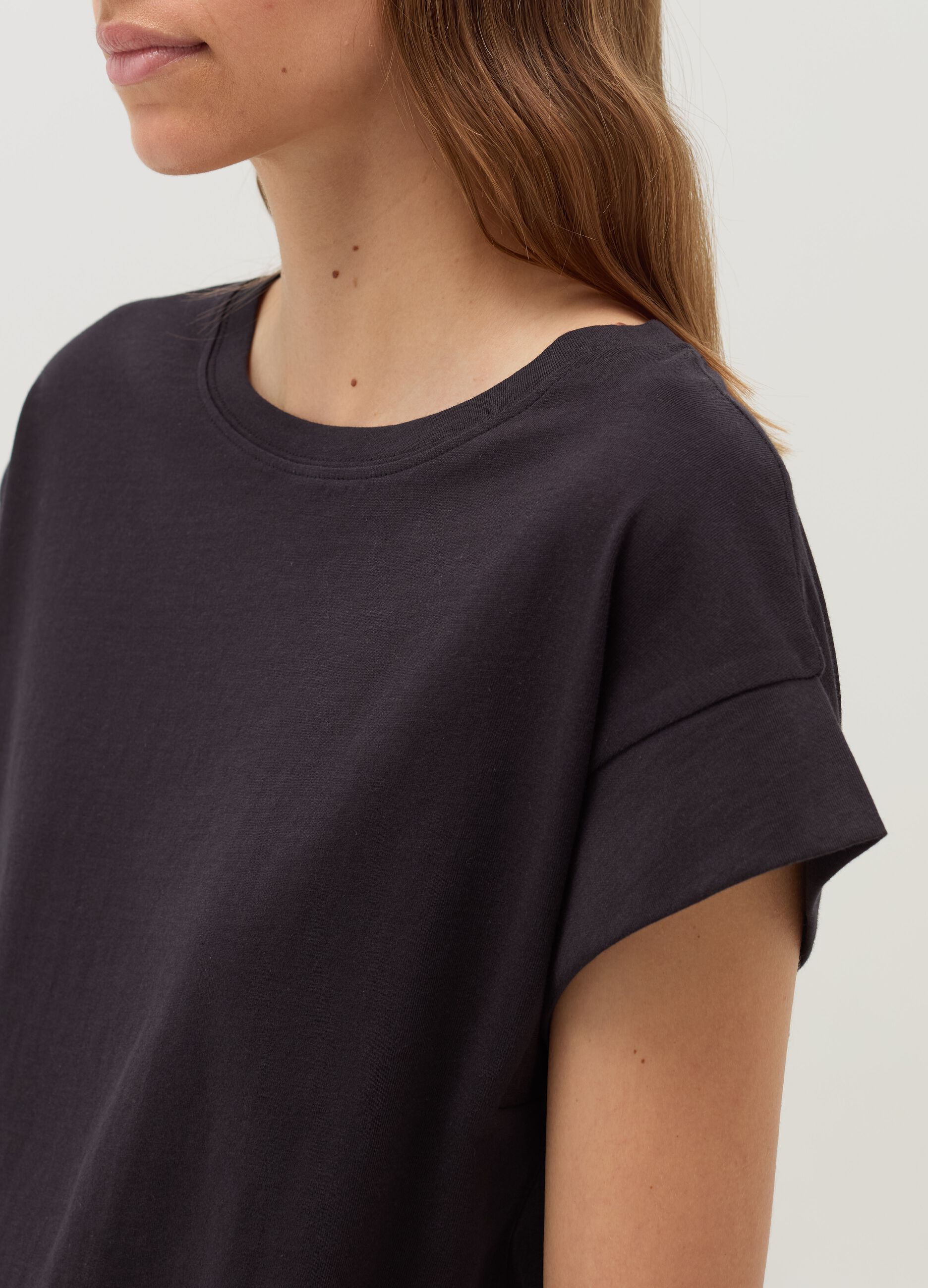 Cotton T-shirt with kimono sleeves