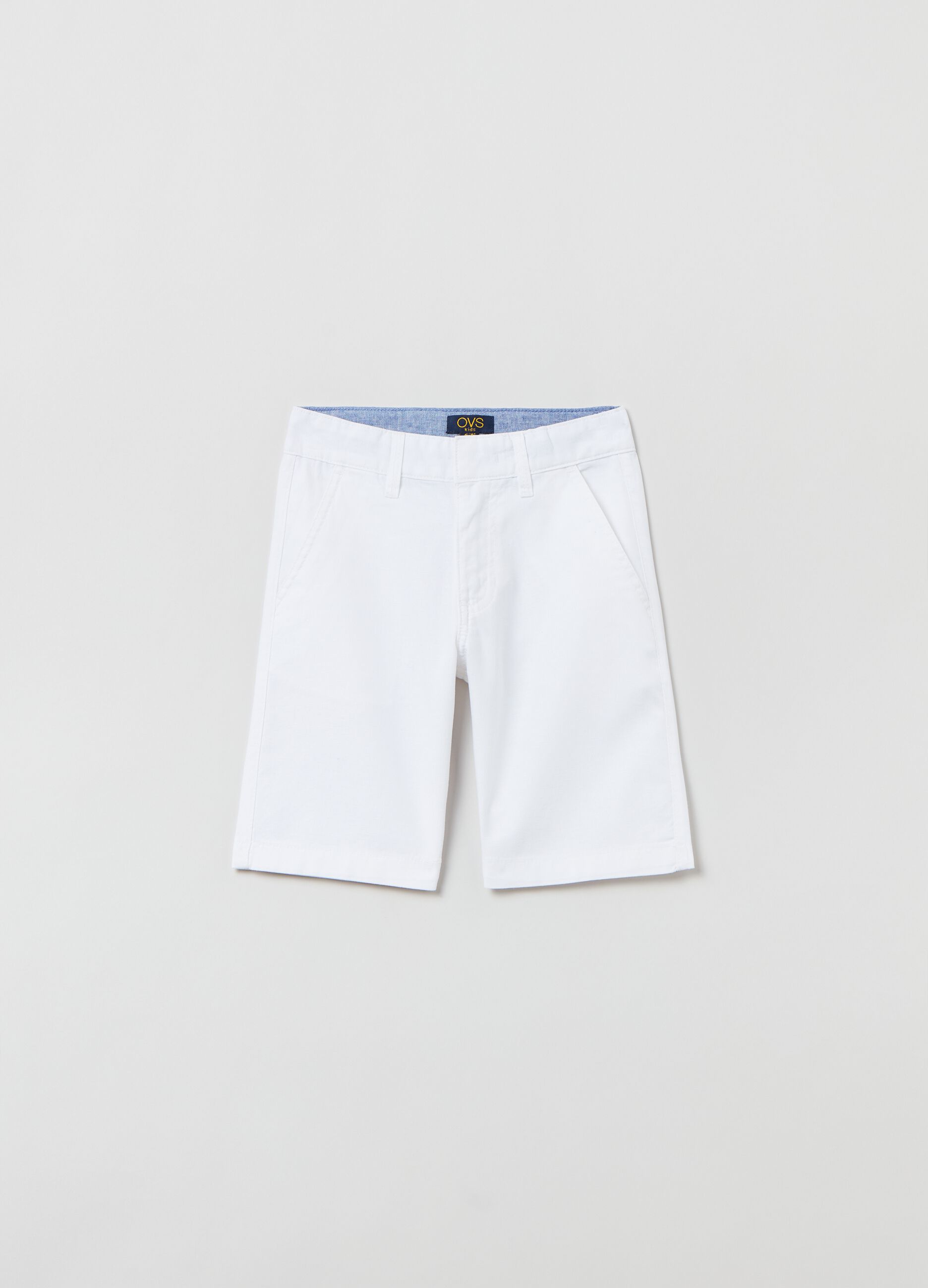 Bermuda shorts in linen and cotton