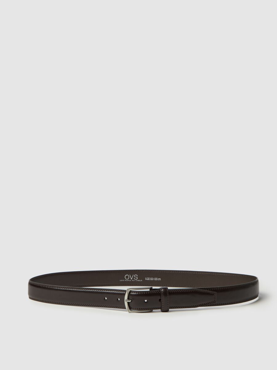 Rounded belt with metal buckle_0