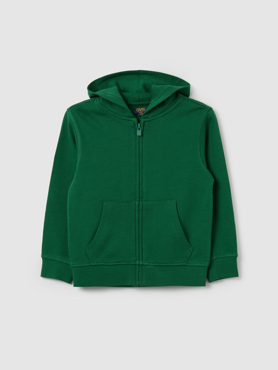 Essential organic cotton full-zip sweatshirt with hood_0