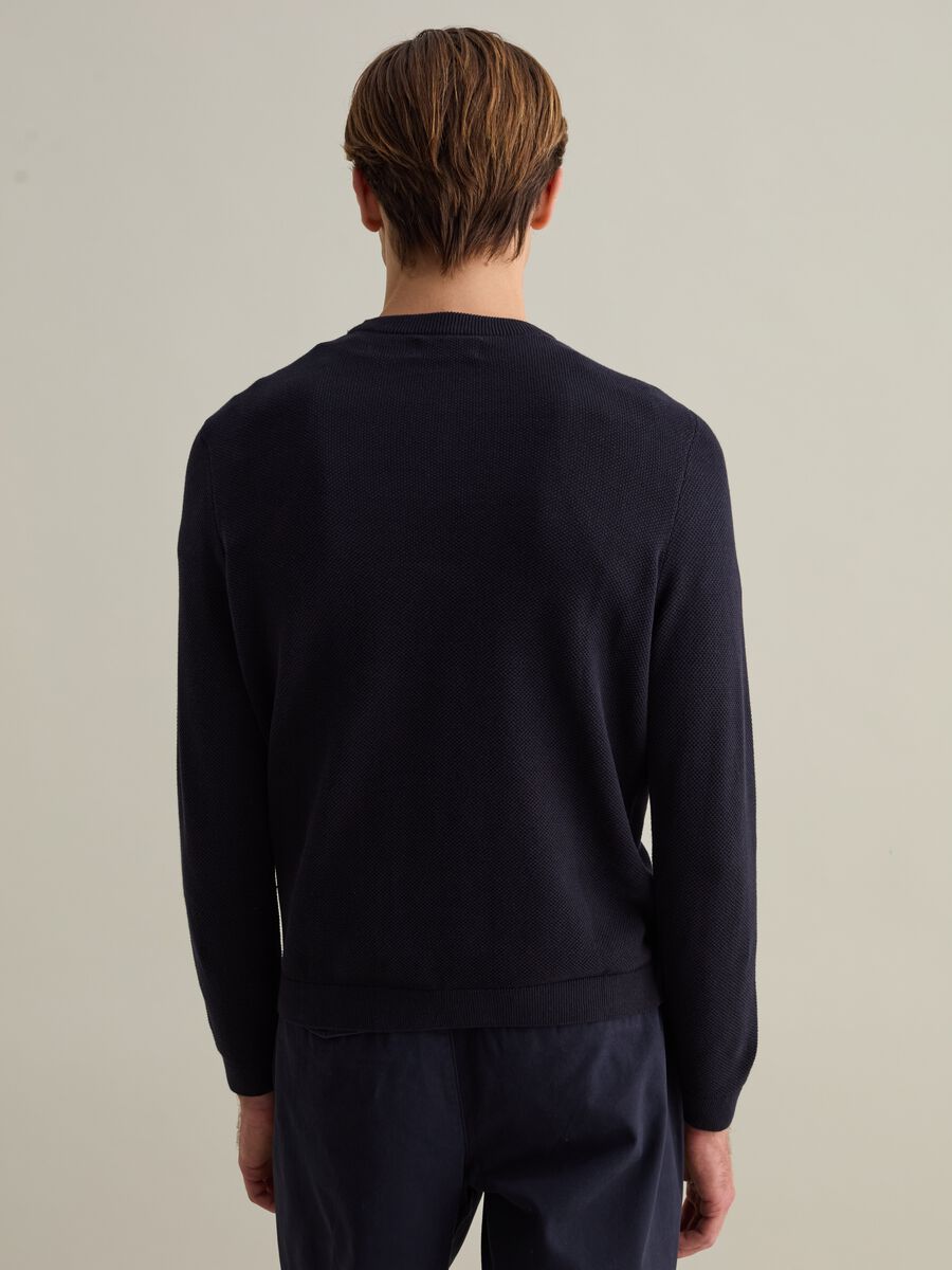 Piquet pullover with round neck_4