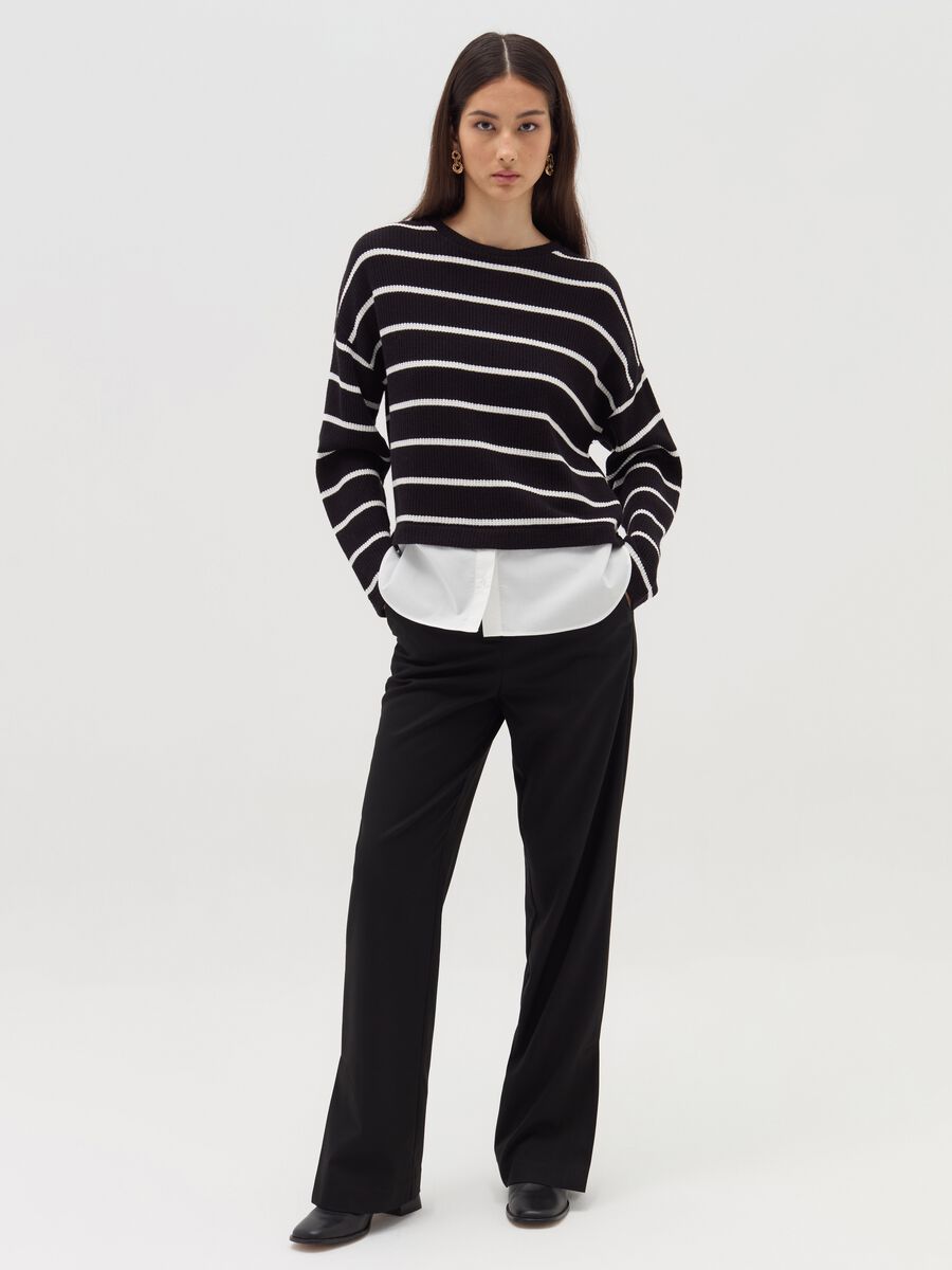 Trousers with splits on the hem_0