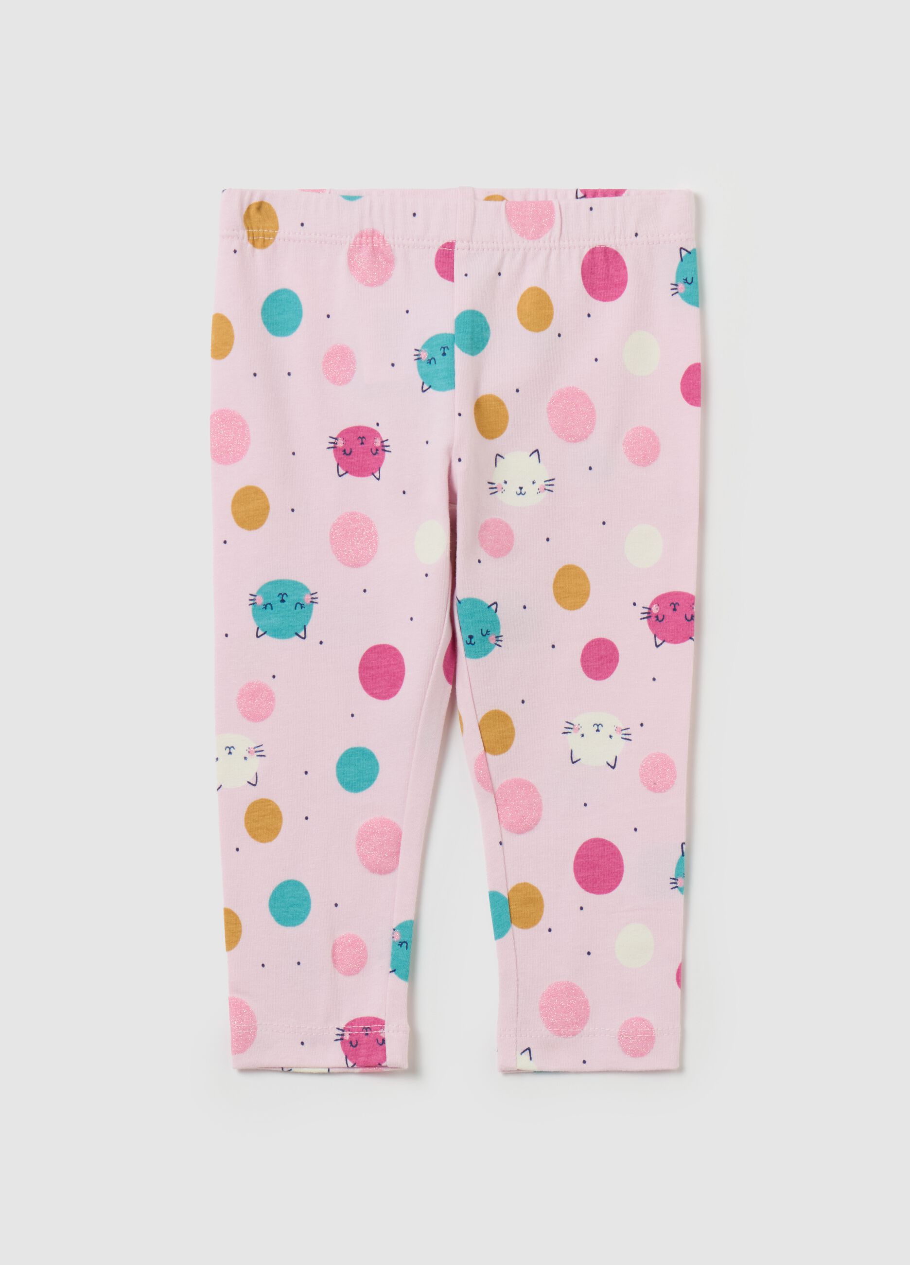 Printed stretch cotton leggings