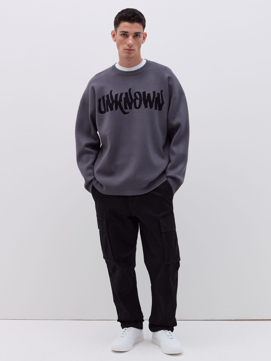 Pullover with jacquard lettering_0