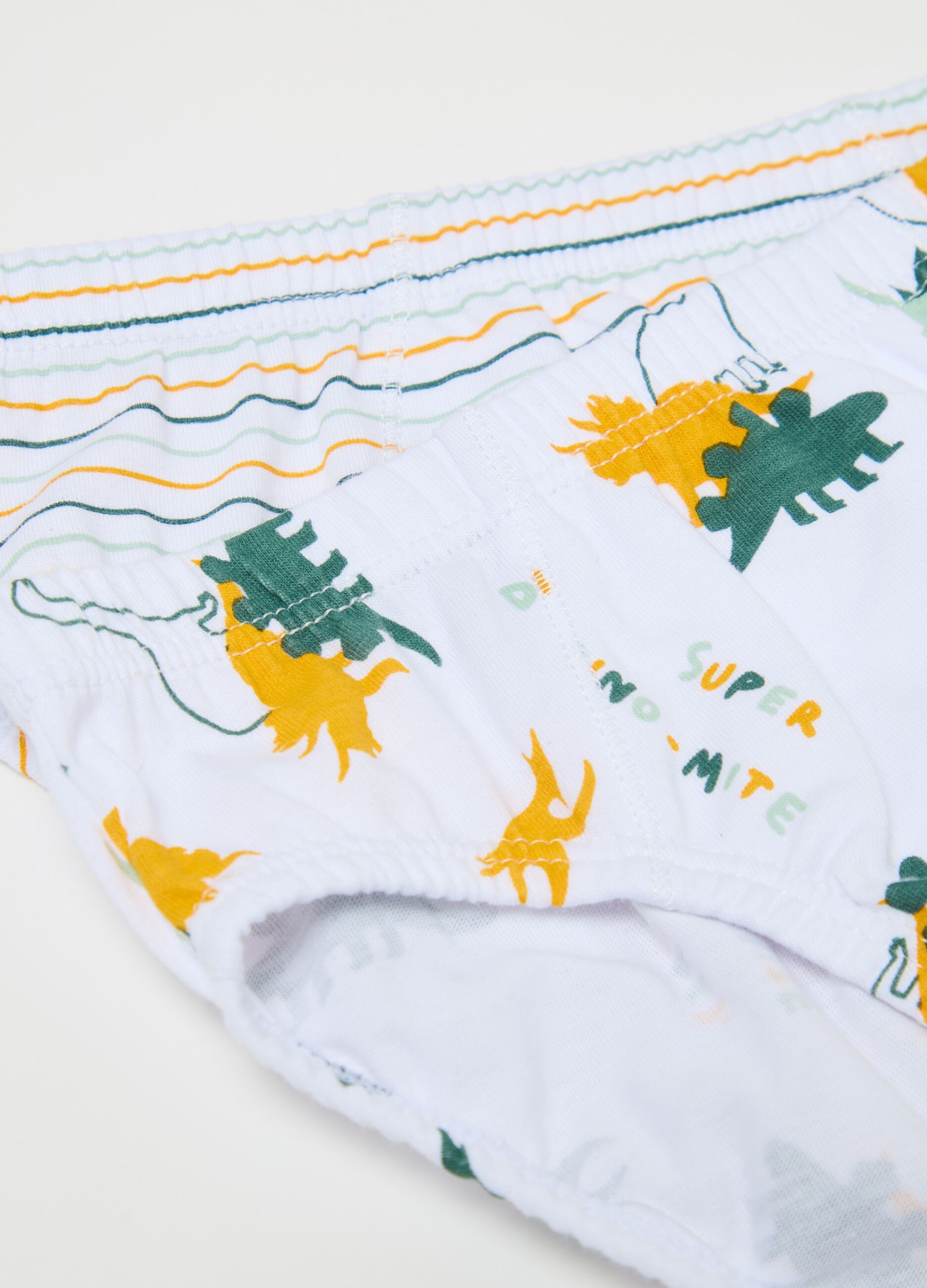 Three-pack briefs in organic cotton with print