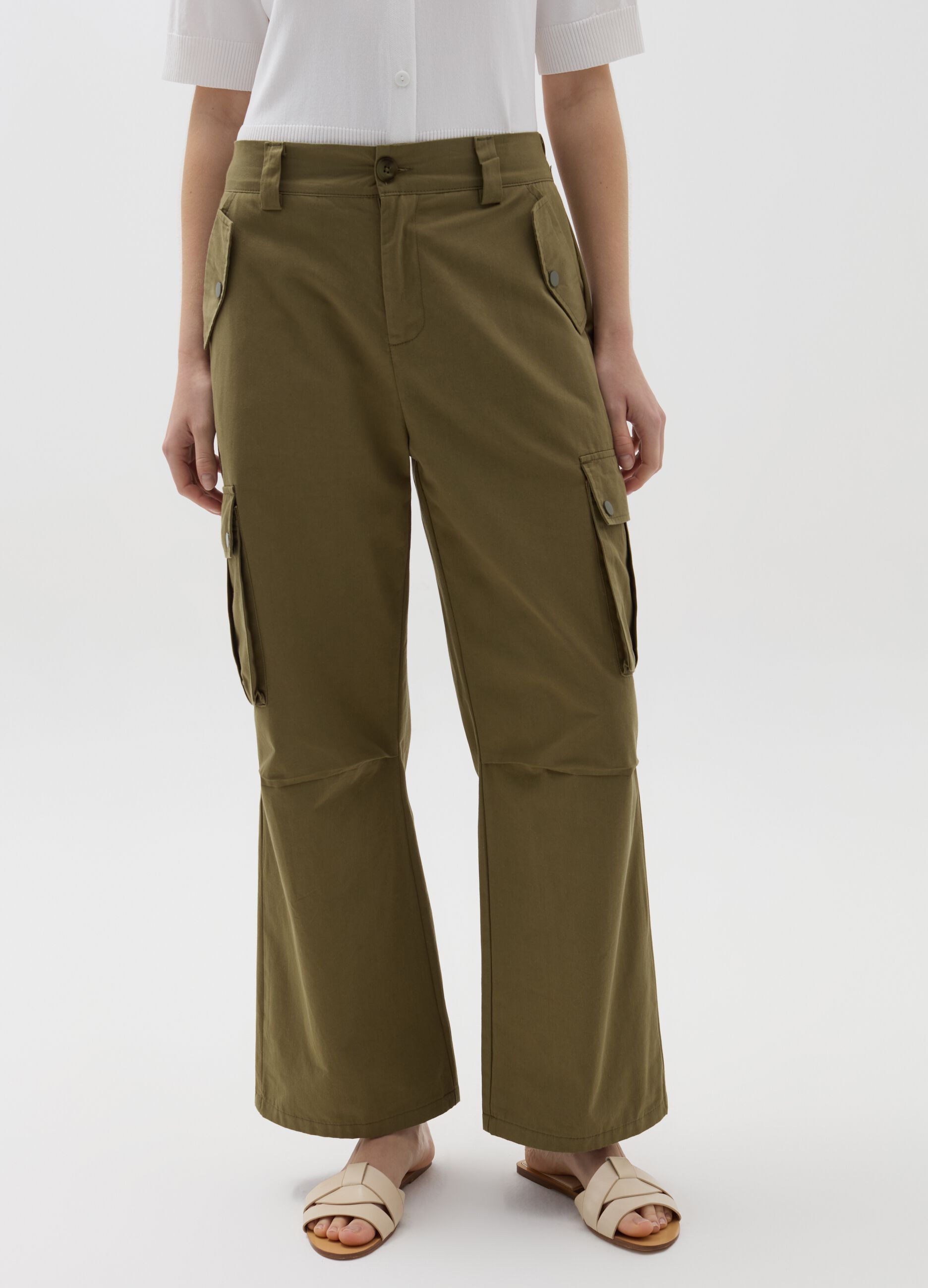 Flare-fit cargo trousers