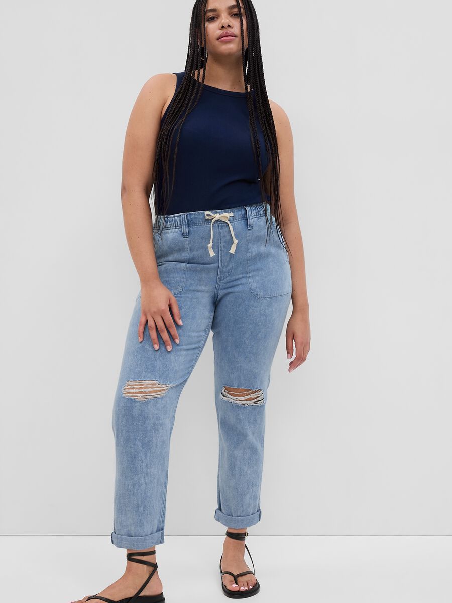 Easy-fit pull-on jeans with drawstring_3