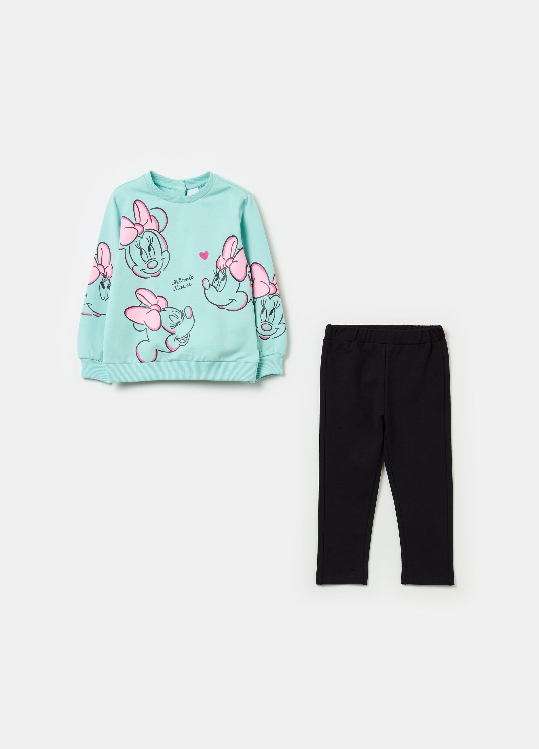 Fleece jogging set with Minnie Mouse print