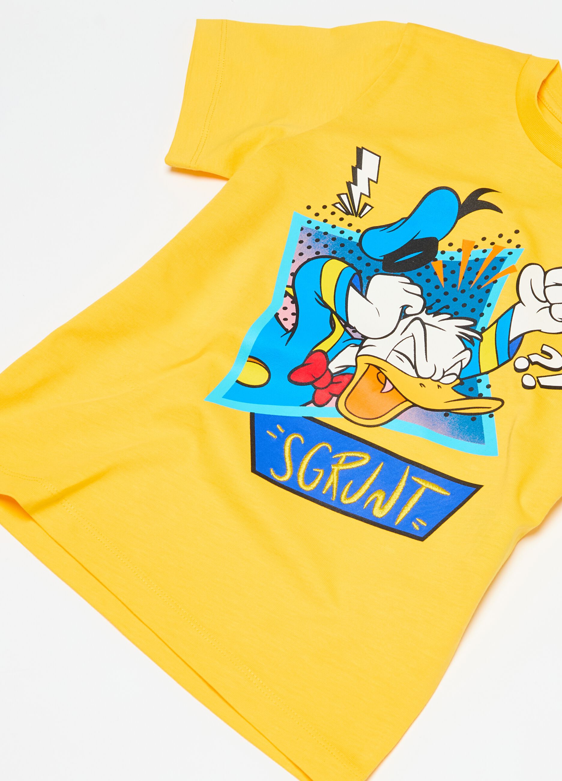Cotton T-shirt with Donald Duck 90 print