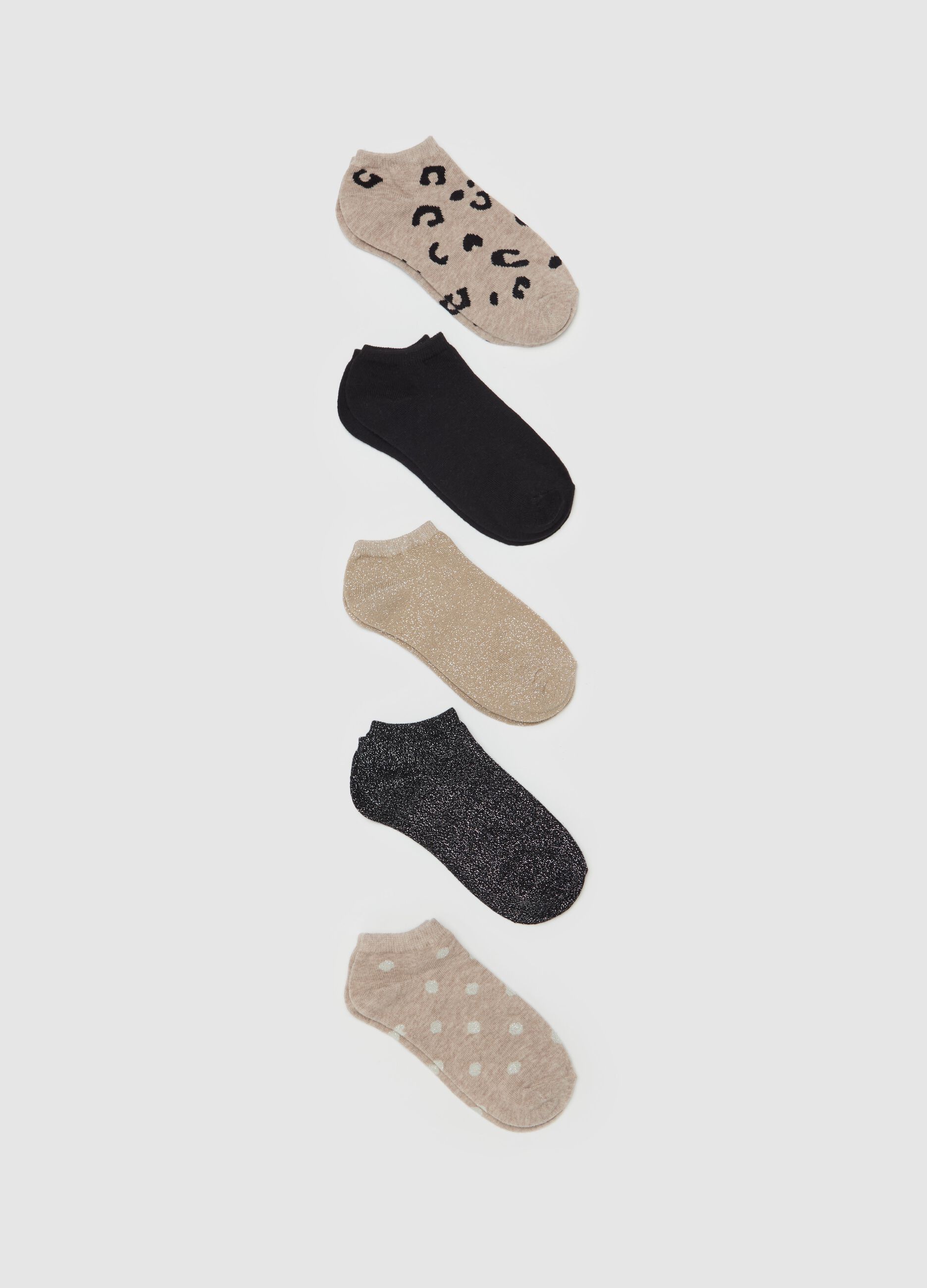 Five-pair pack shoe liners in organic cotton