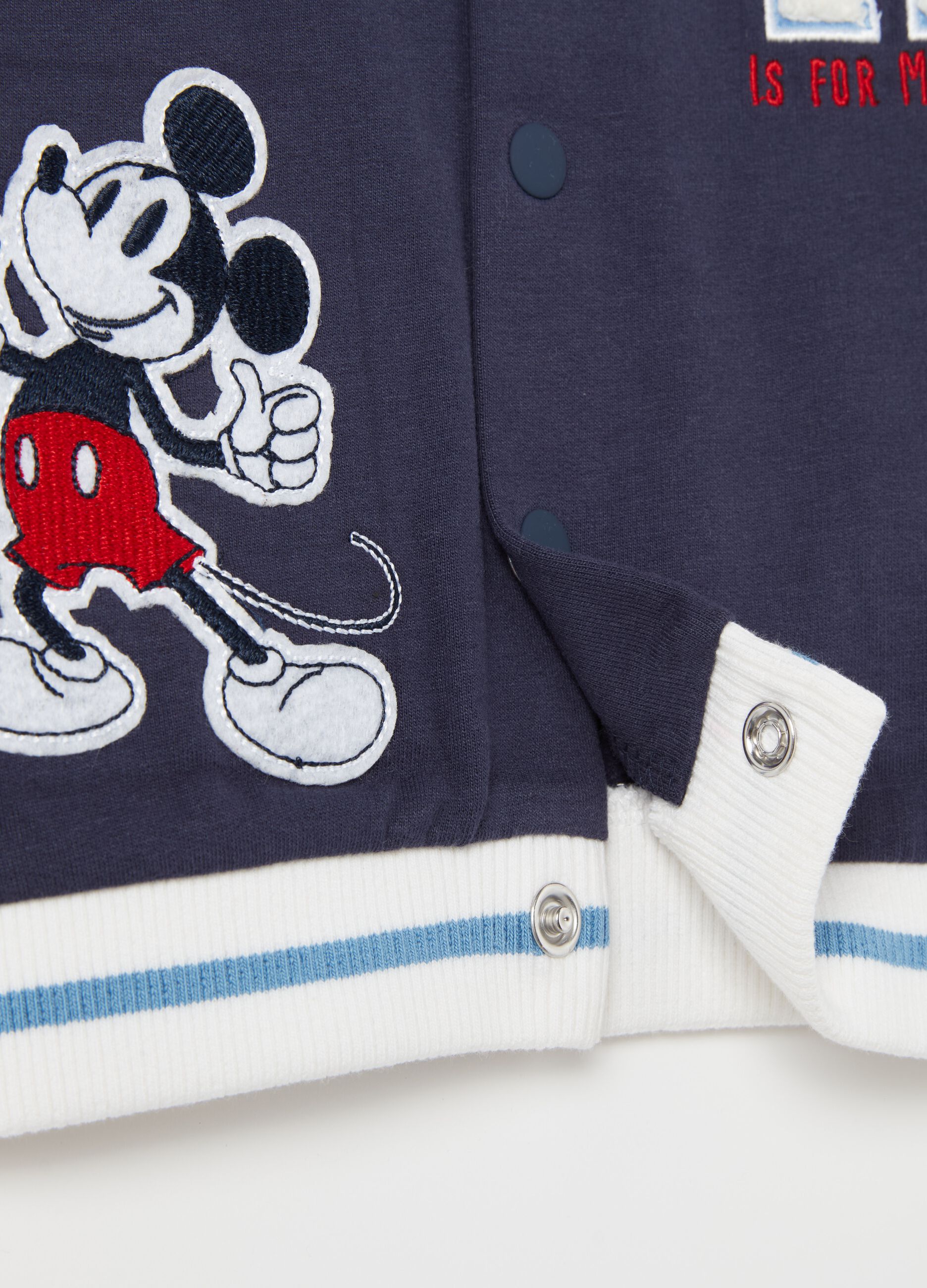 Bomber in cotone bio con patch Topolino