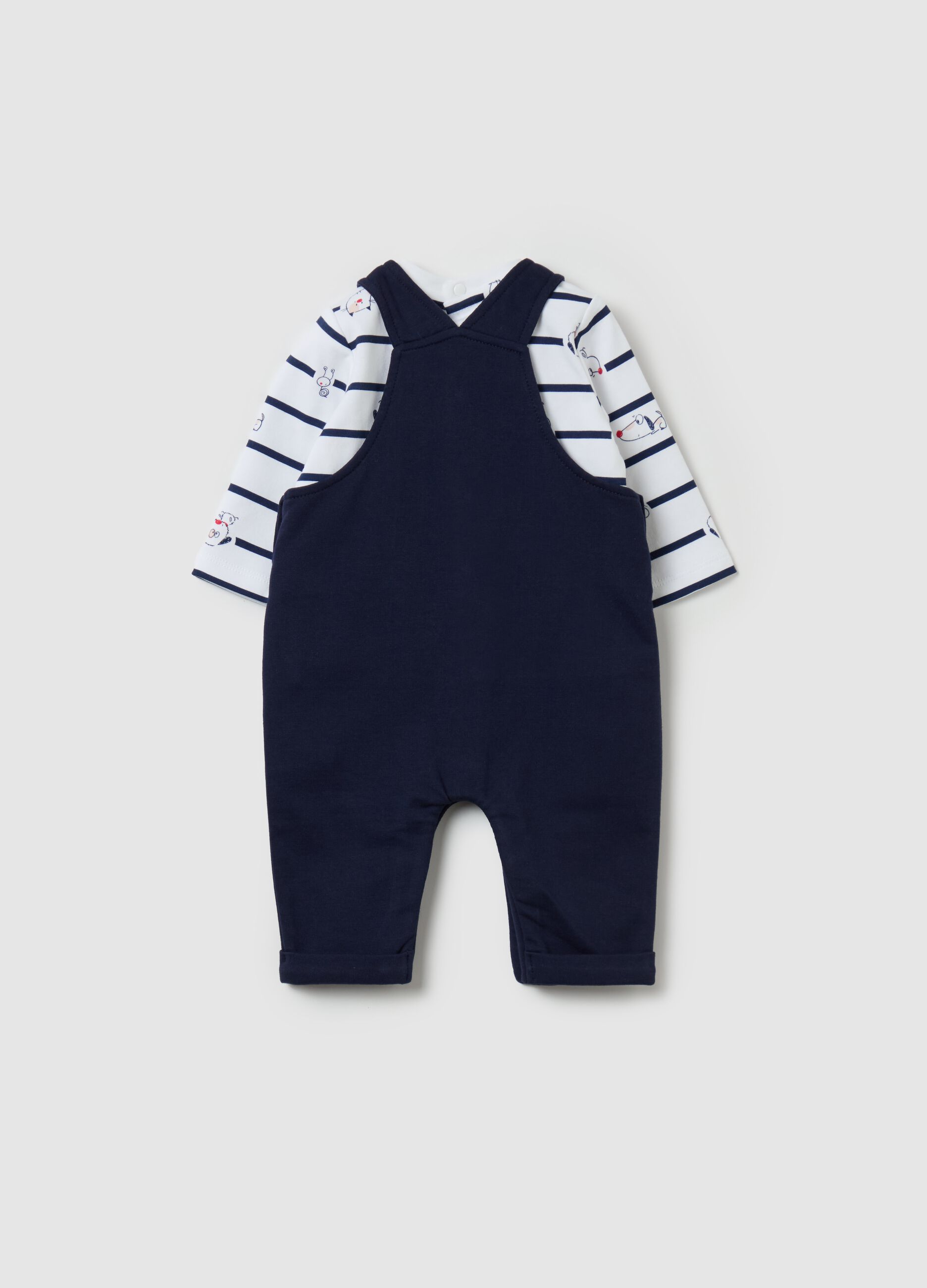 T-shirt and dungarees set in organic cotton