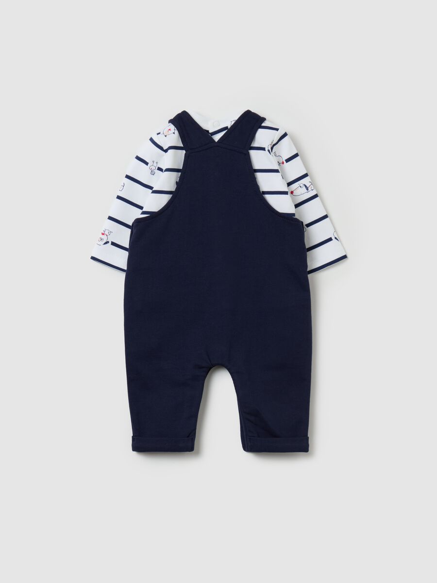 T-shirt and dungarees set in organic cotton_1