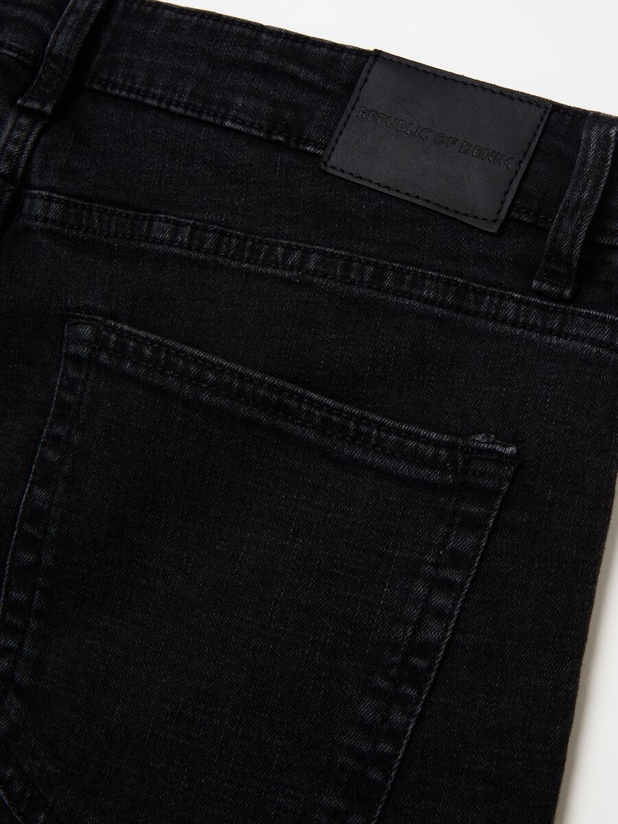 Slim-fit cross-hatch cotton jeans_5