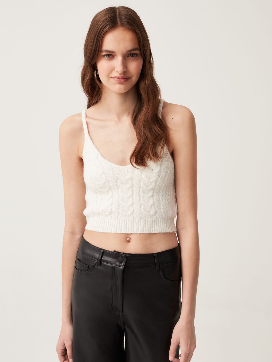 Knitted crop top_0