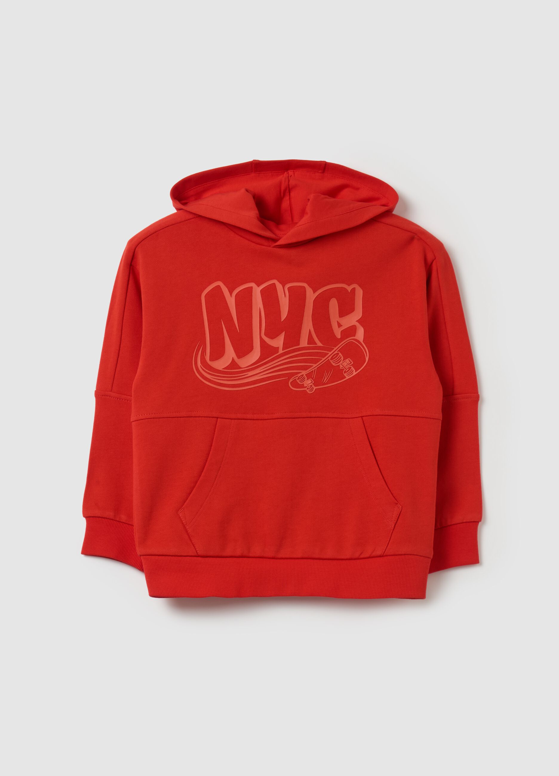 Hoodie with printed lettering