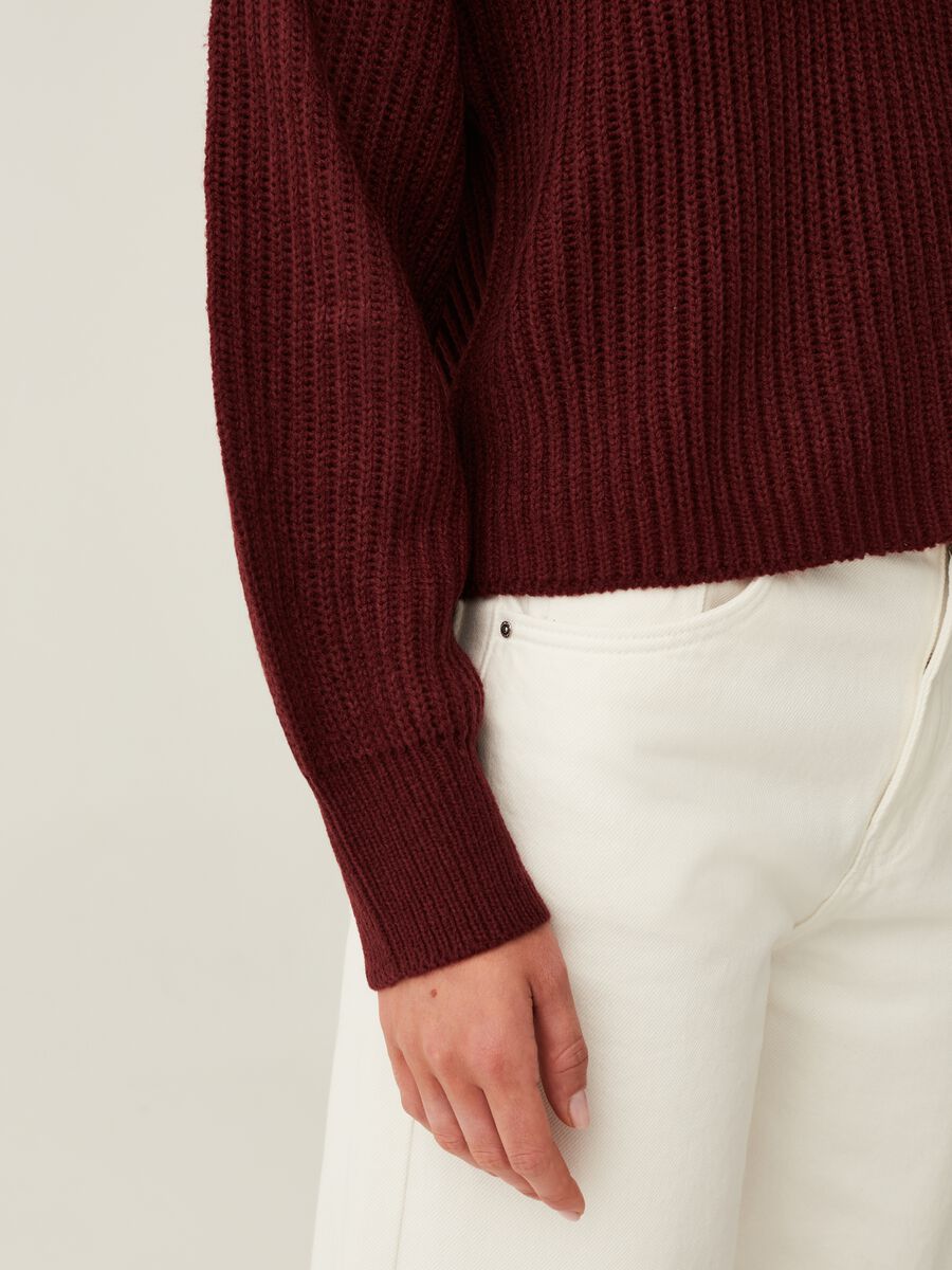 Ribbed pullover with high ring neck_3