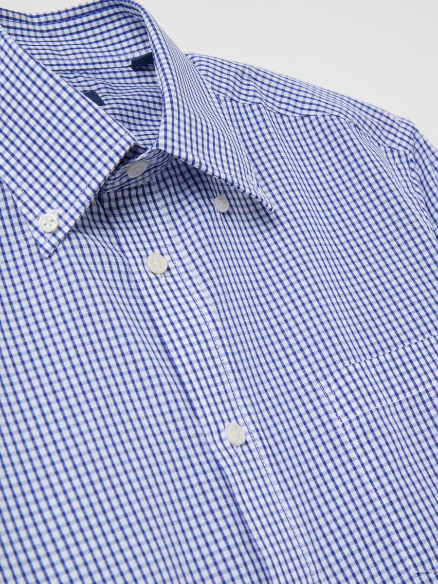 Slim-fit micro-check shirt_5