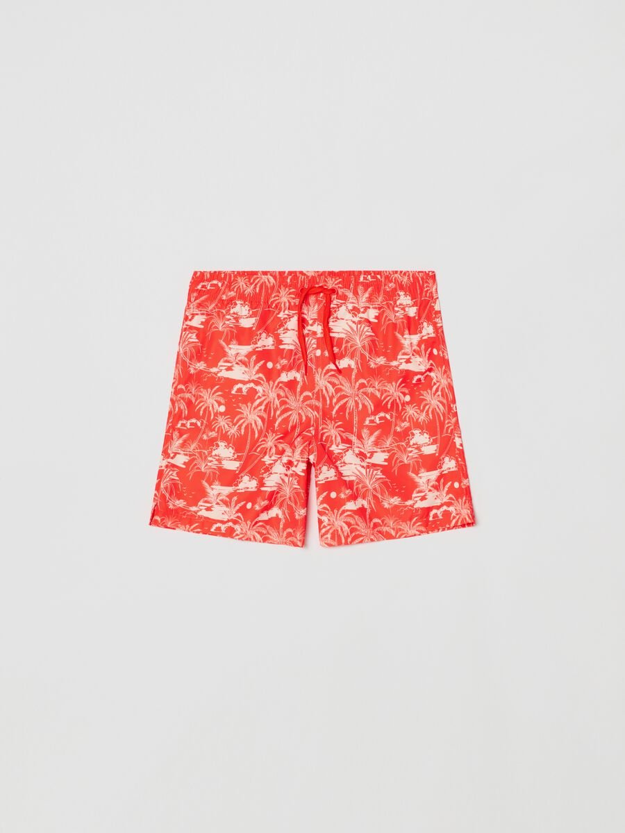 Swimming trunks with palms print_0