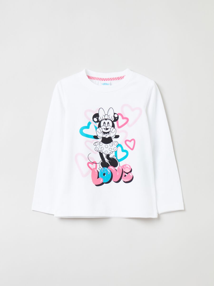 T-shirt with long sleeves and Minnie Mouse print_0