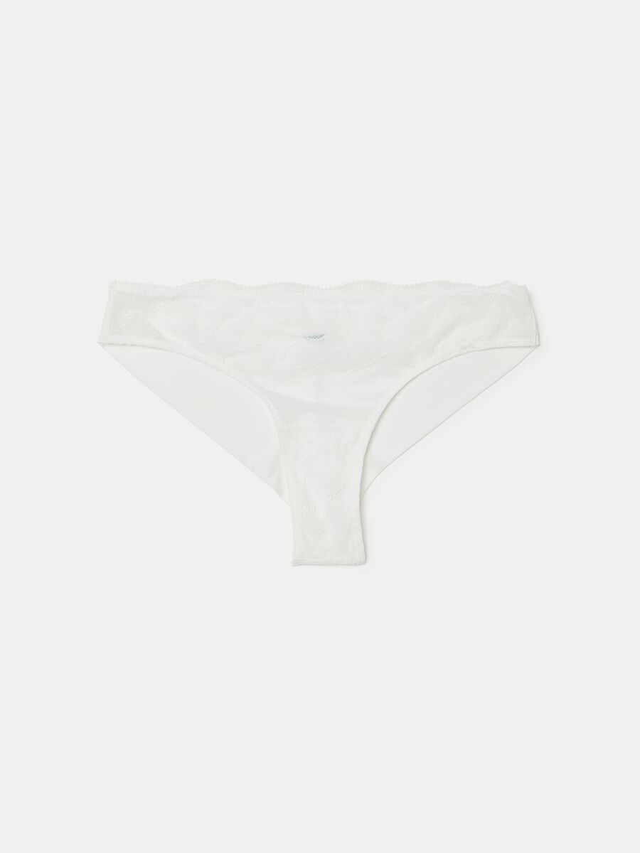 Microfibre Brazilian-cut briefs with lace on the front_4