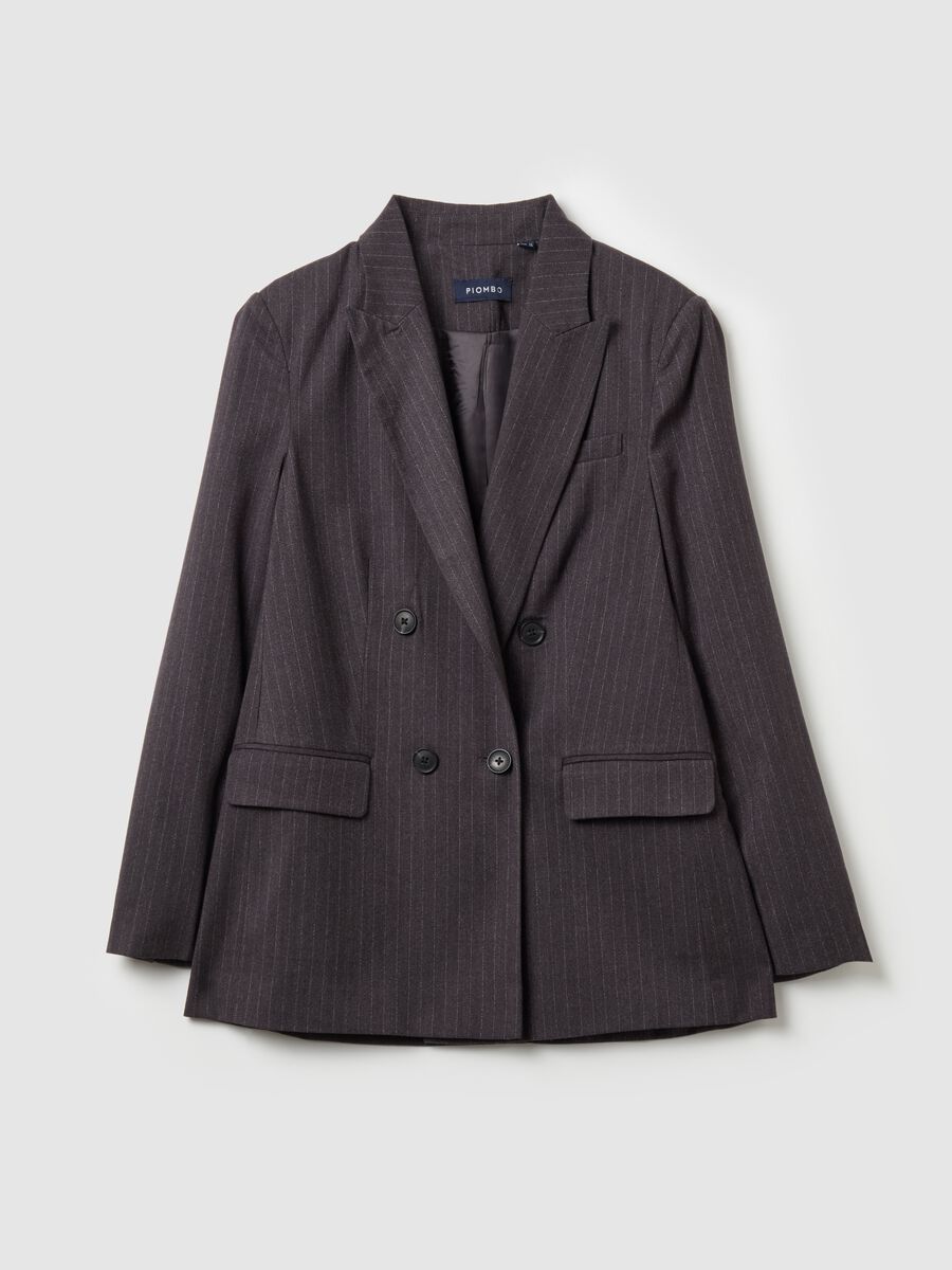 Double-breasted pinstriped blazer_4