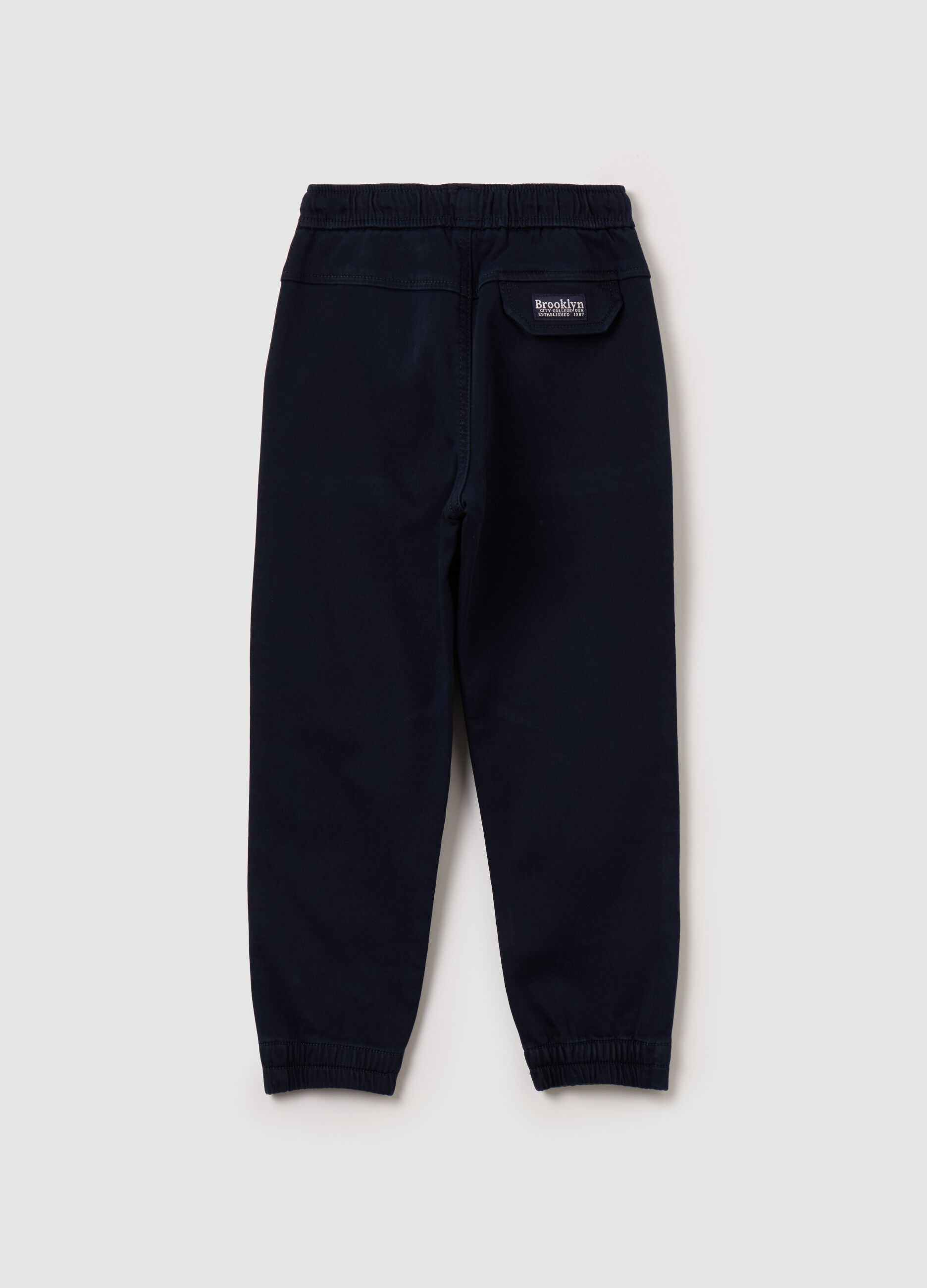 Stretch cotton joggers with drawstring