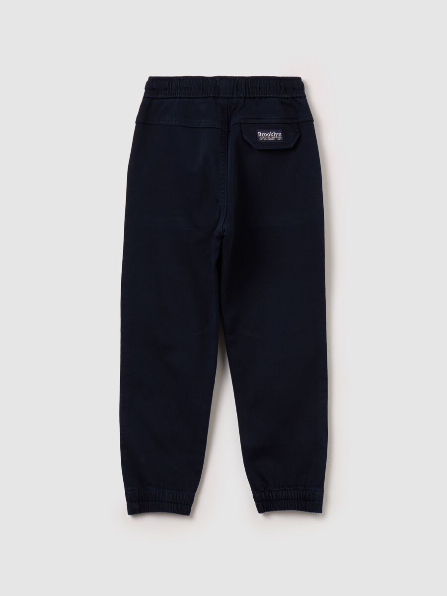 Stretch cotton joggers with drawstring_1