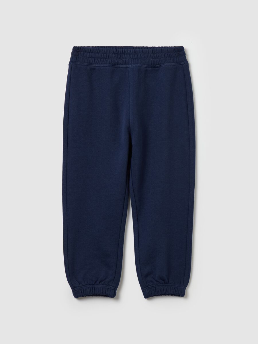 Fleece joggers with elasticated edging_0