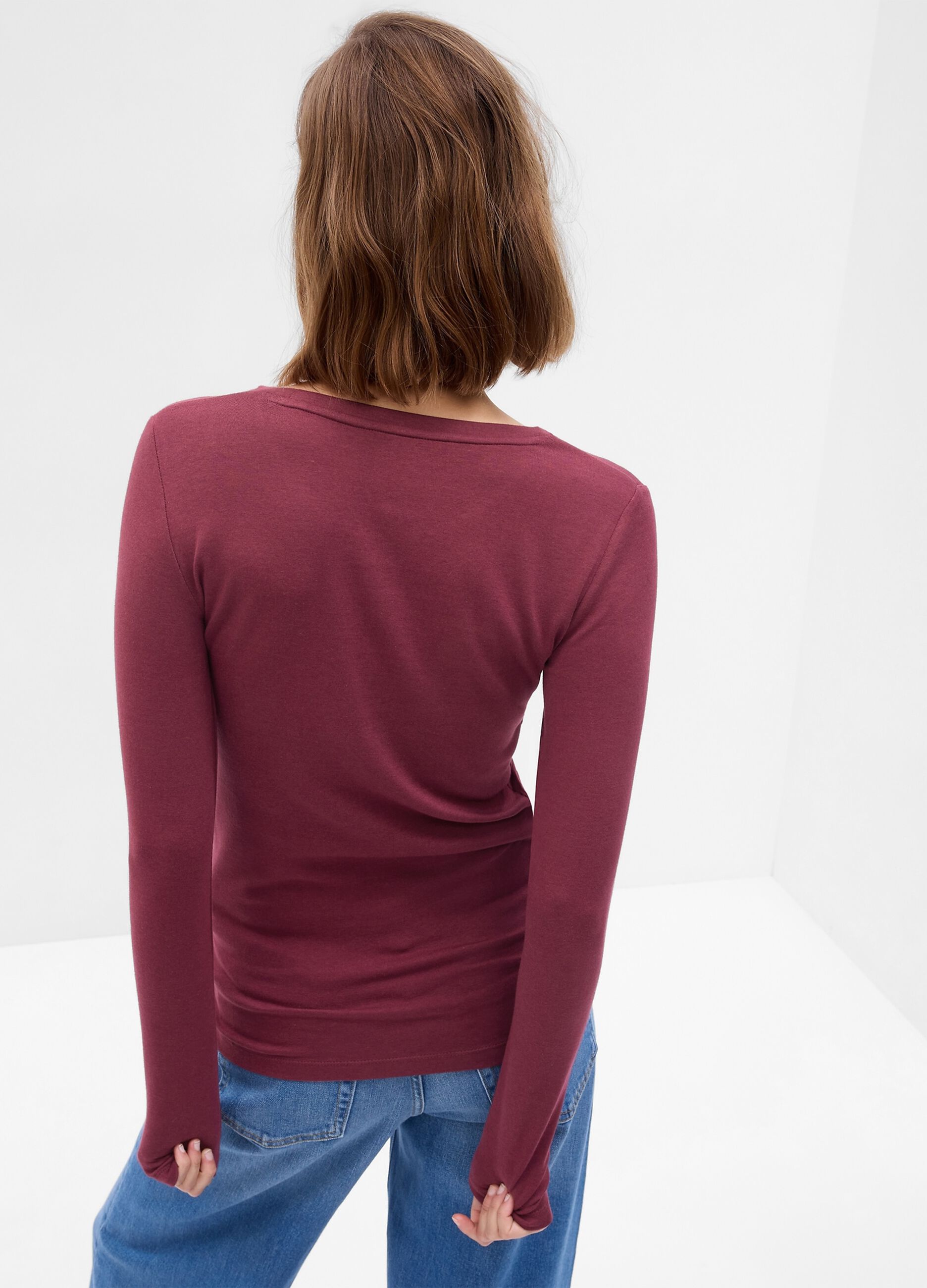 Long-sleeved T-shirt in cotton and modal