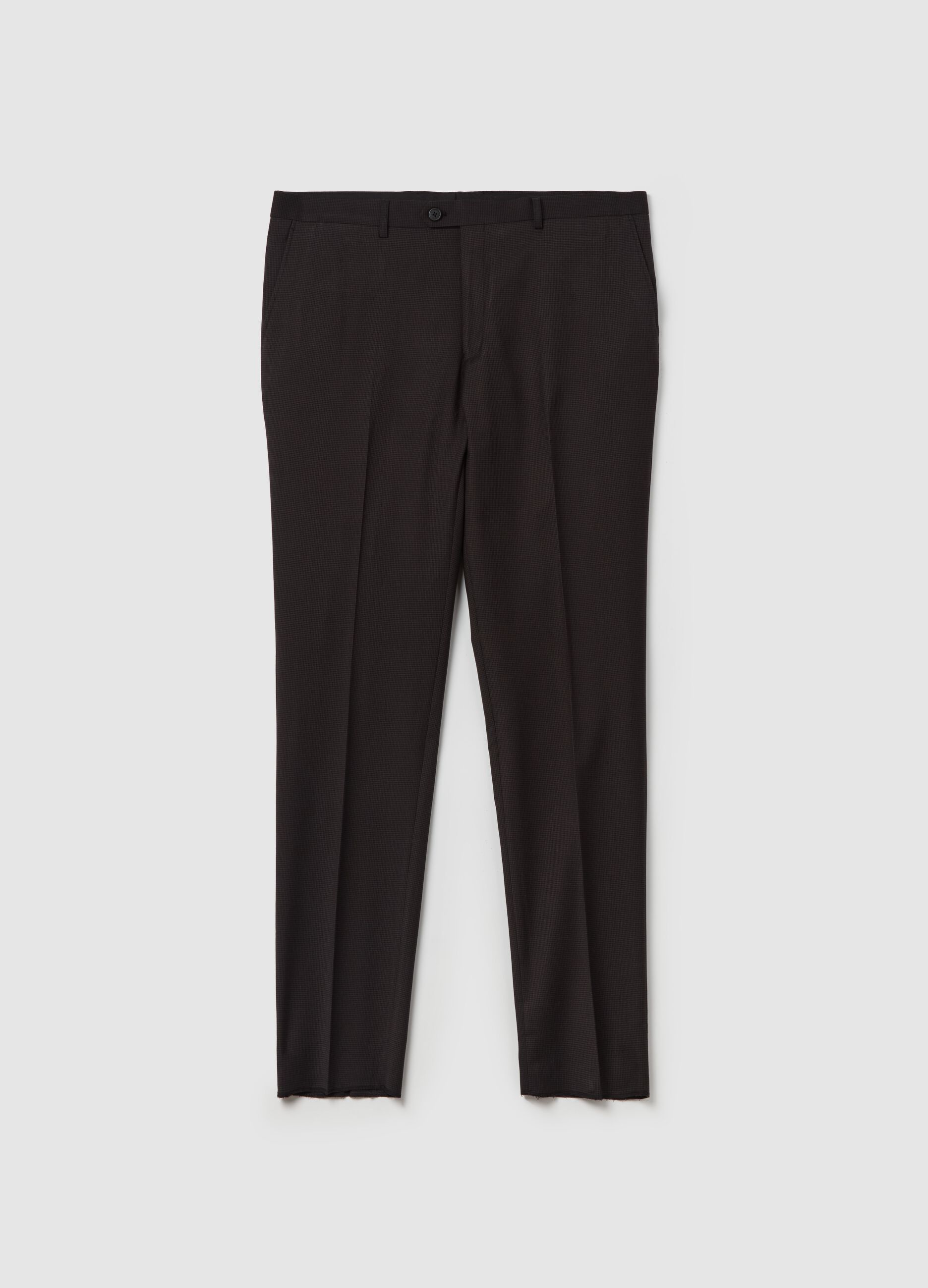 Regular-fit trousers with micro weave