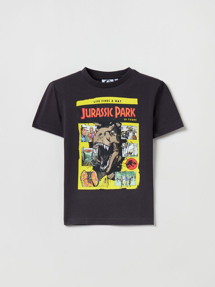 Cotton T-shirt with Jurassic Park print_0