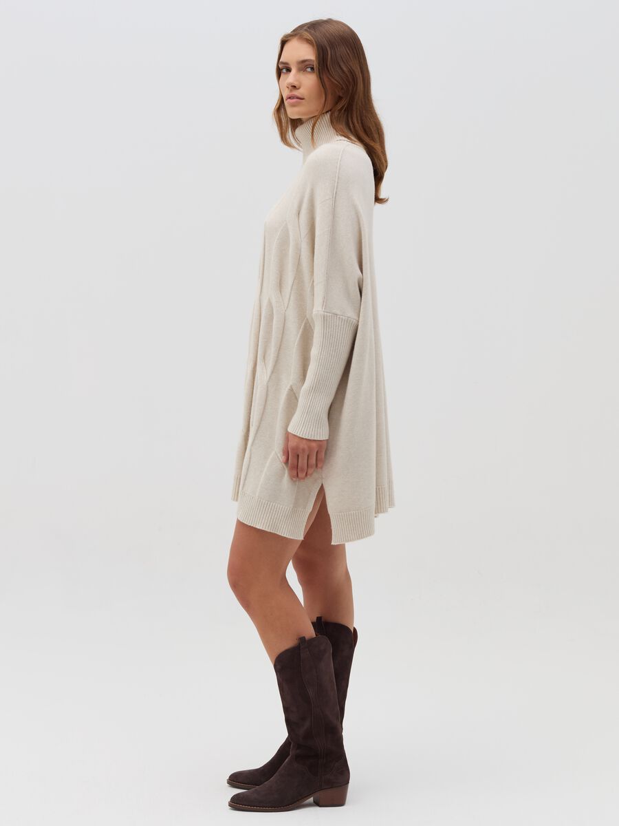 Cable-knit dress with high neck_1