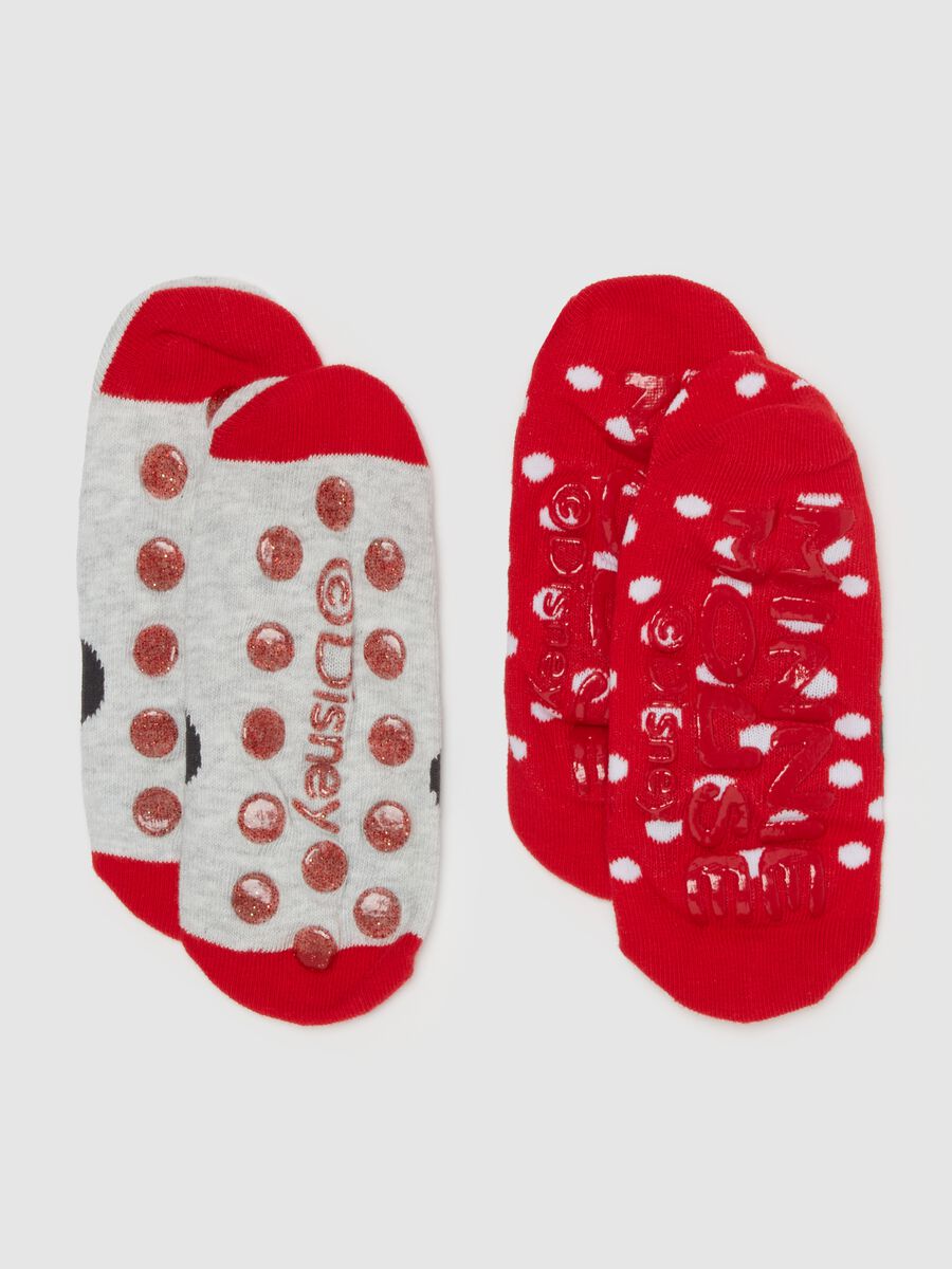 Two-pair pack Minnie Mouse slipper socks in organic cotton_1